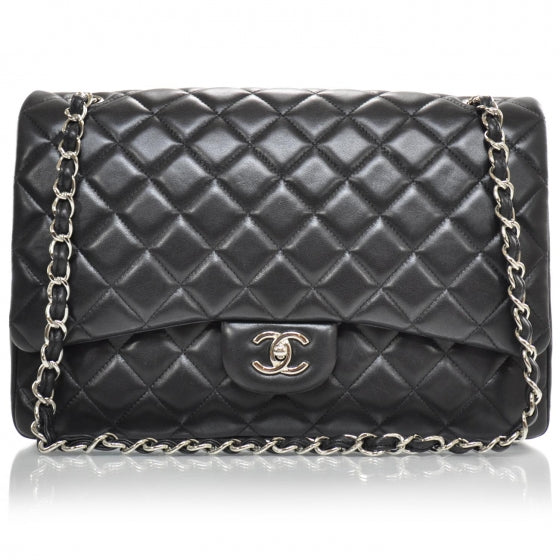 Chanel Lambskin Maxi Single Flap Black SHW 1 of 11
