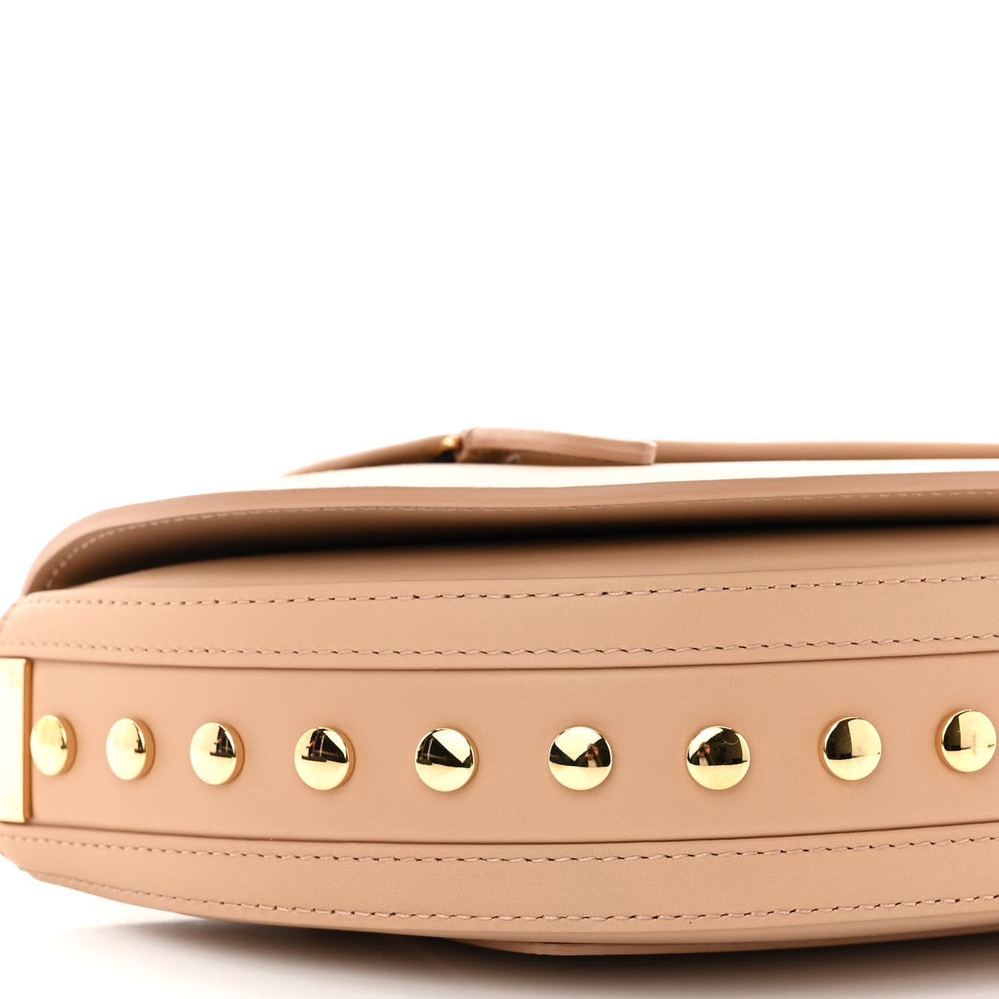 Calfskin Studded Small Olympia Shoulder Bag Cool Beige