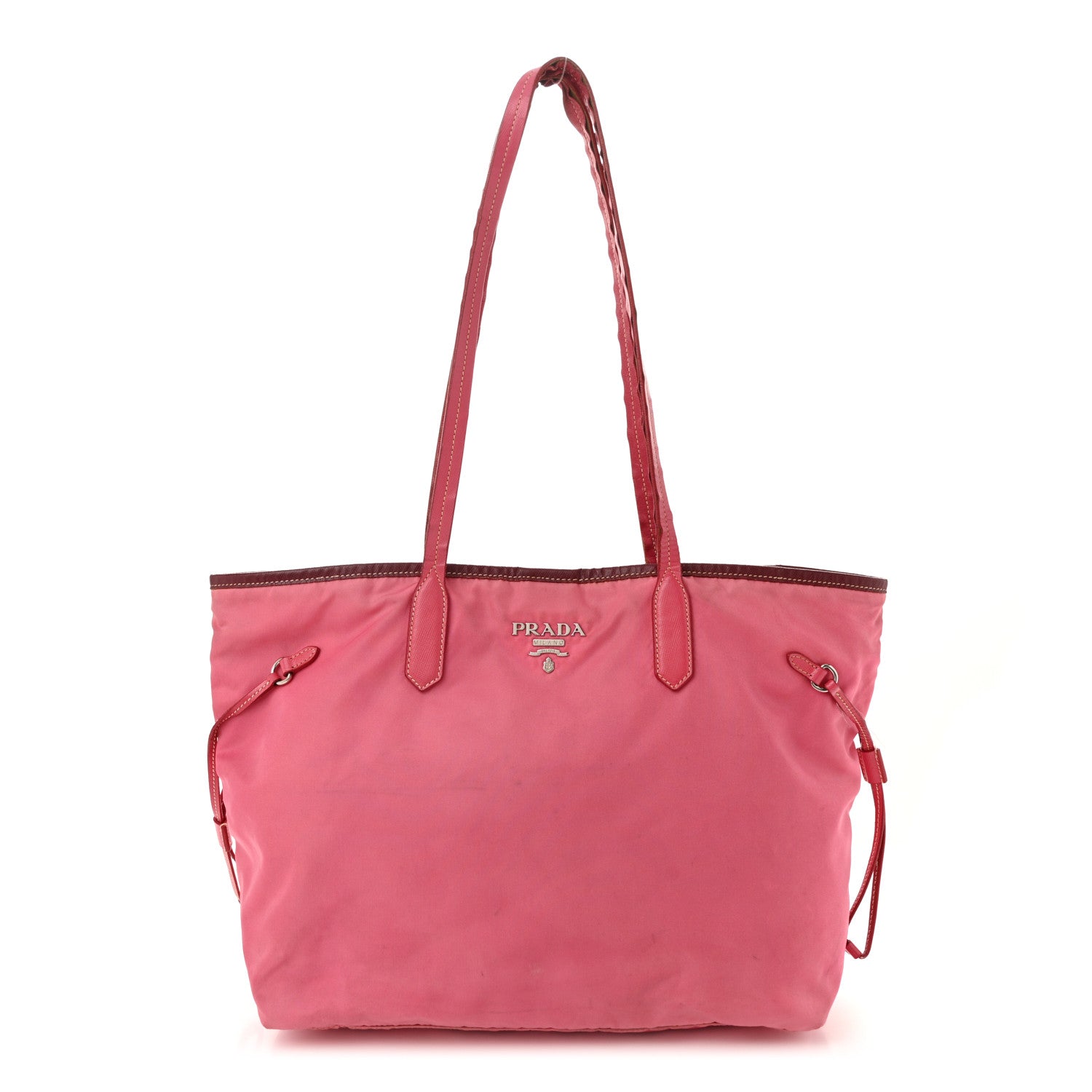Prada Tessuto Nylon Saffiano Shopping Tote Begonia 1745654