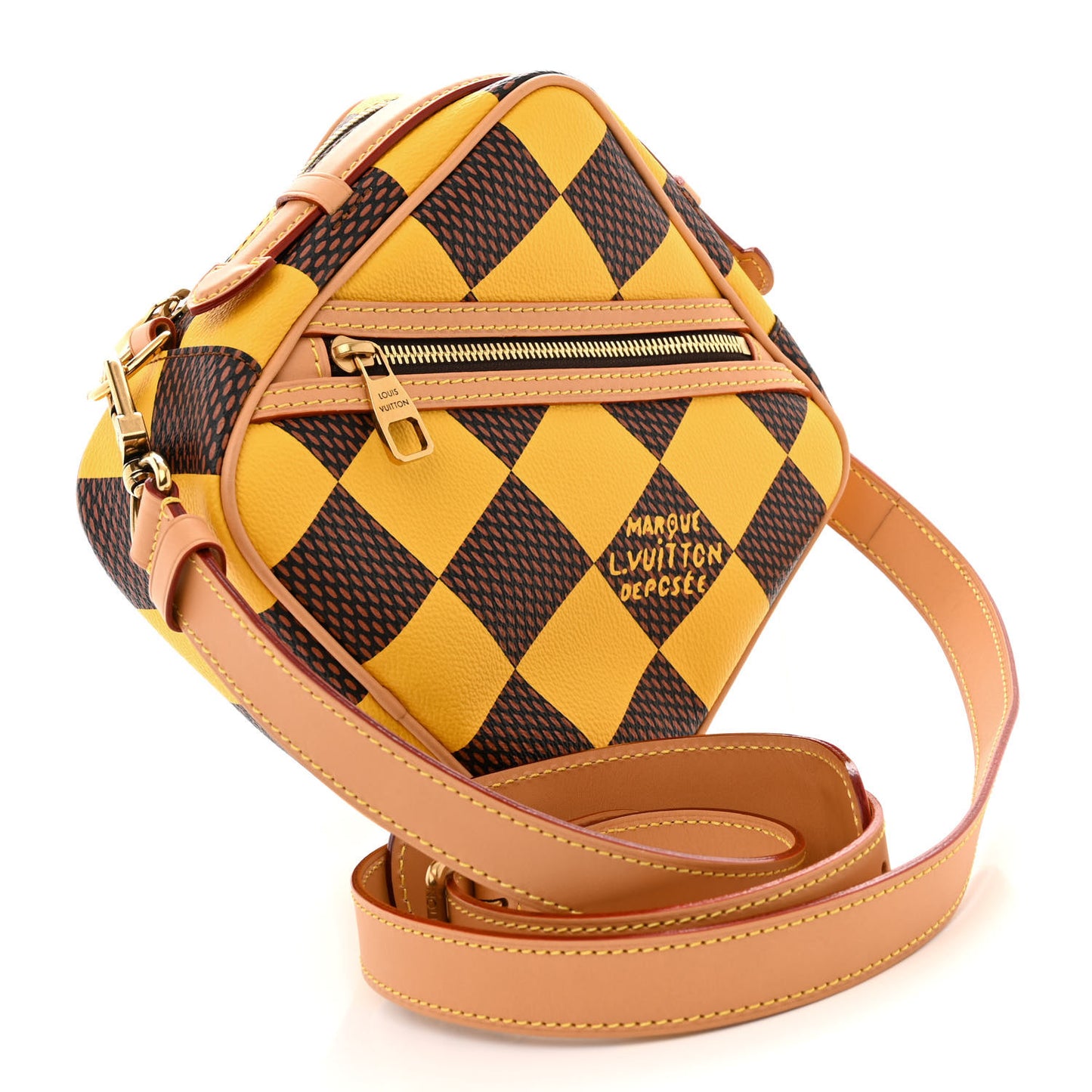 Damier Pop Chess Messenger Jaune Mat
