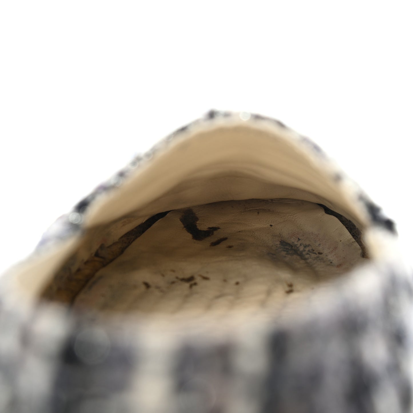 Metallic Tweed Lambskin CC Espadrilles 40 Blue Black Silver
