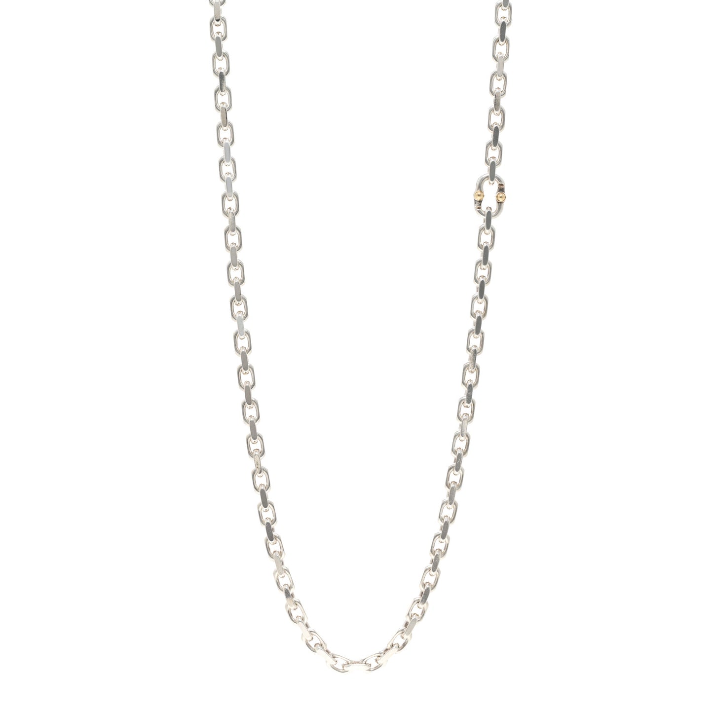 Sterling Silver 18K Yellow Gold Makers Chain Necklace 24"