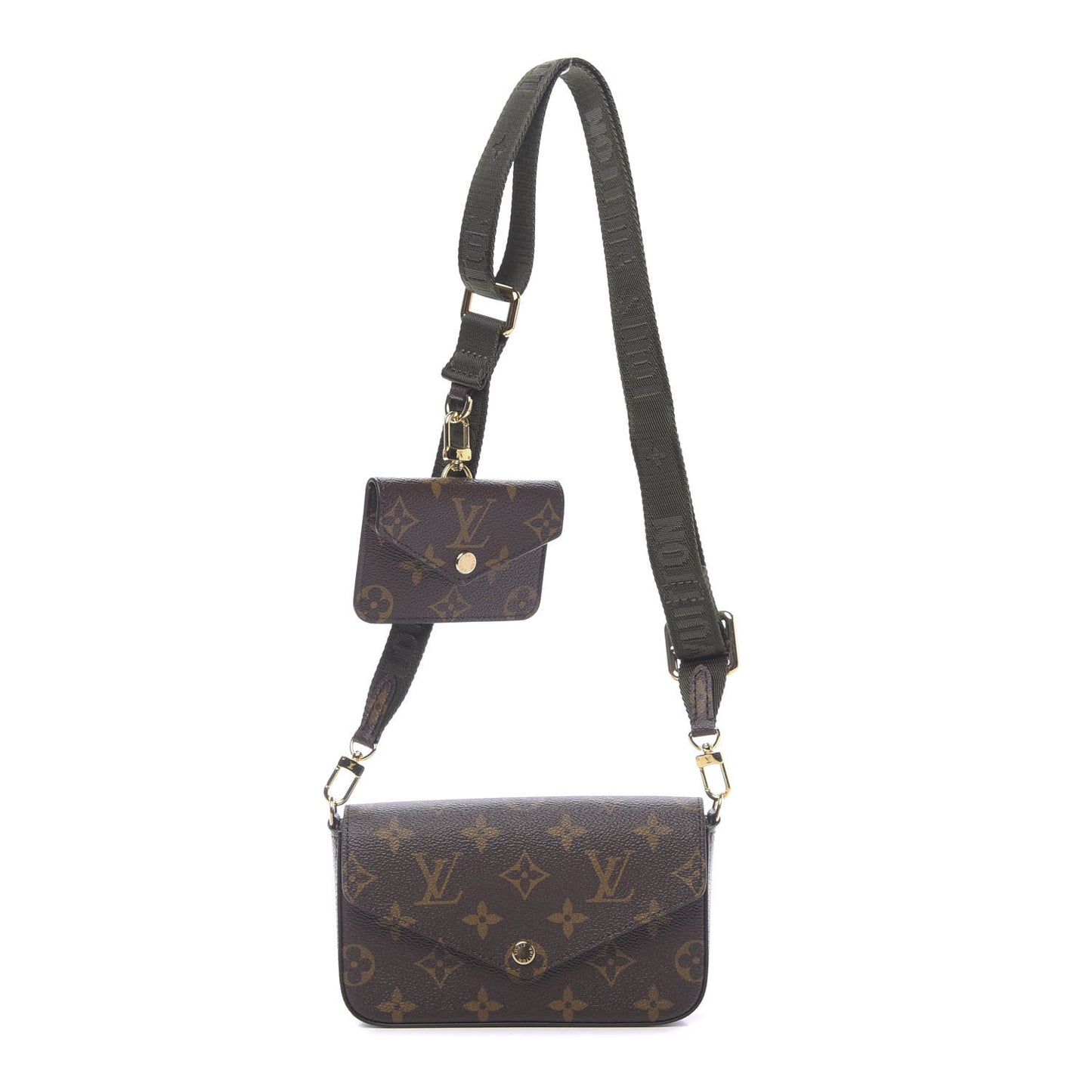 Monogram Felicie Strap & Go Kaki