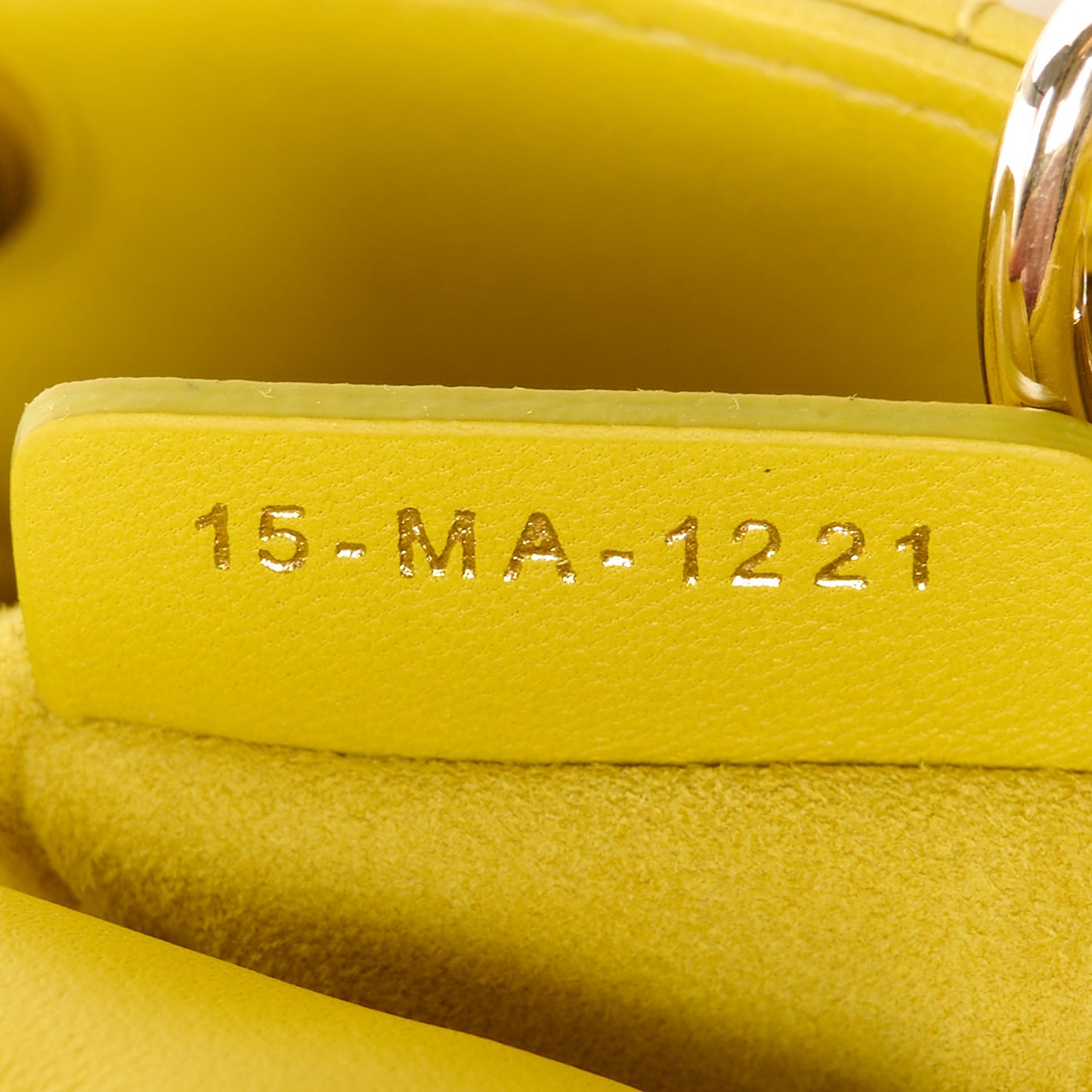 CHRISTIAN DIOR Lambskin Cannage Micro Lady Dior Yellow