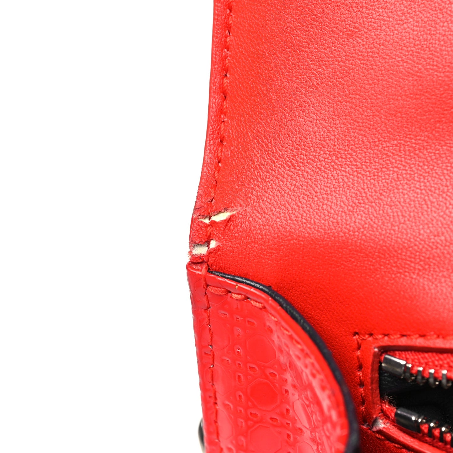 Patent Micro-Cannage Medium Diorama Flap Bag Red