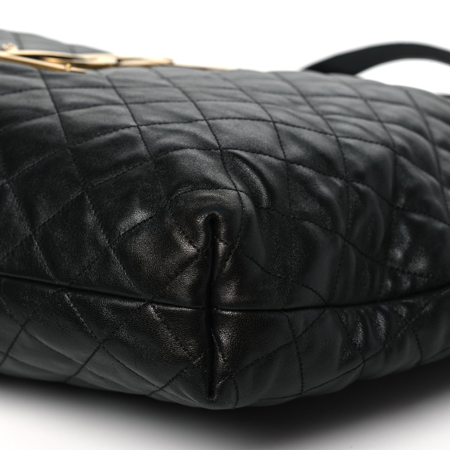 Lambskin Quilted Maxi Icare Shopping Tote Black