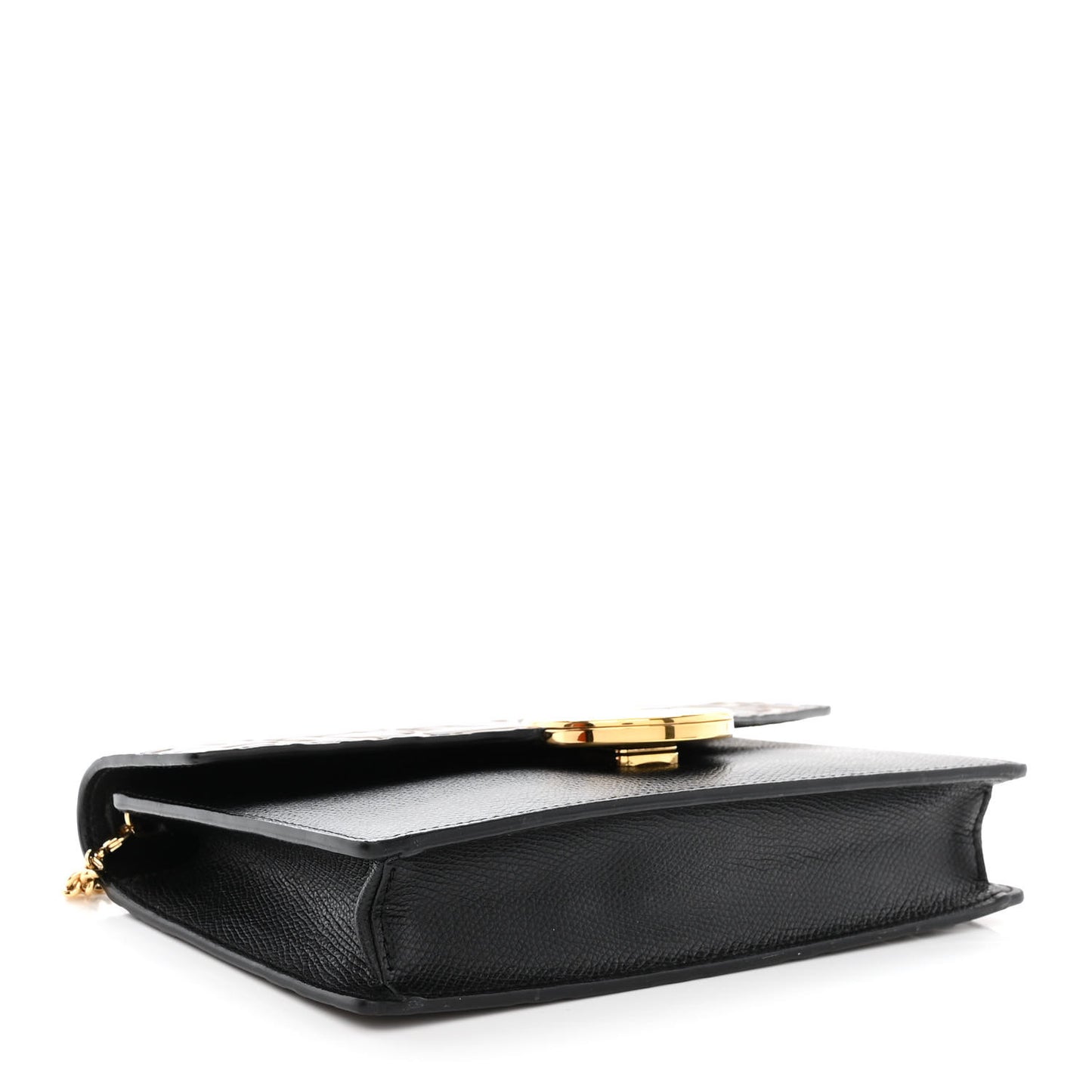 Vitello Cruise F is Fendi Bi-Color FF 1974 Embossed Medium Envelope Wallet On Chain Black Maya