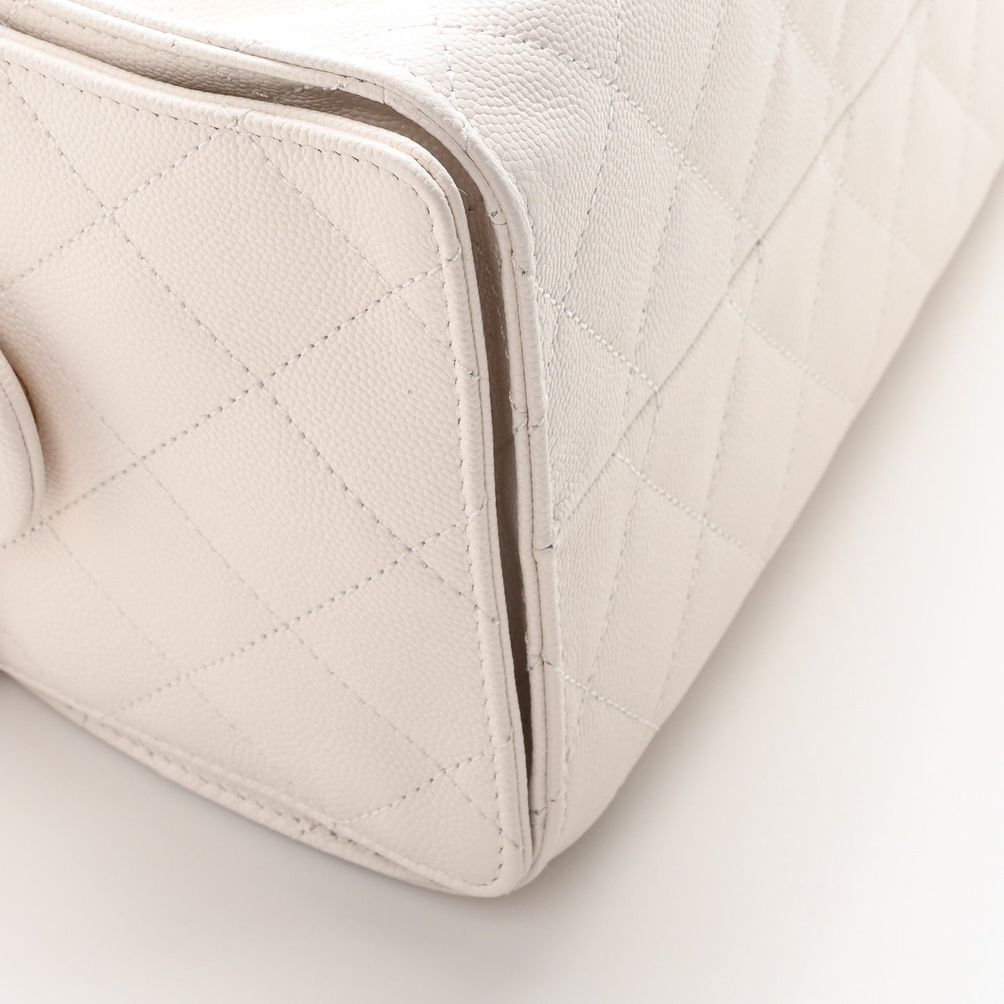 Caviar Quilted Small Chanel 25 Handbag White
