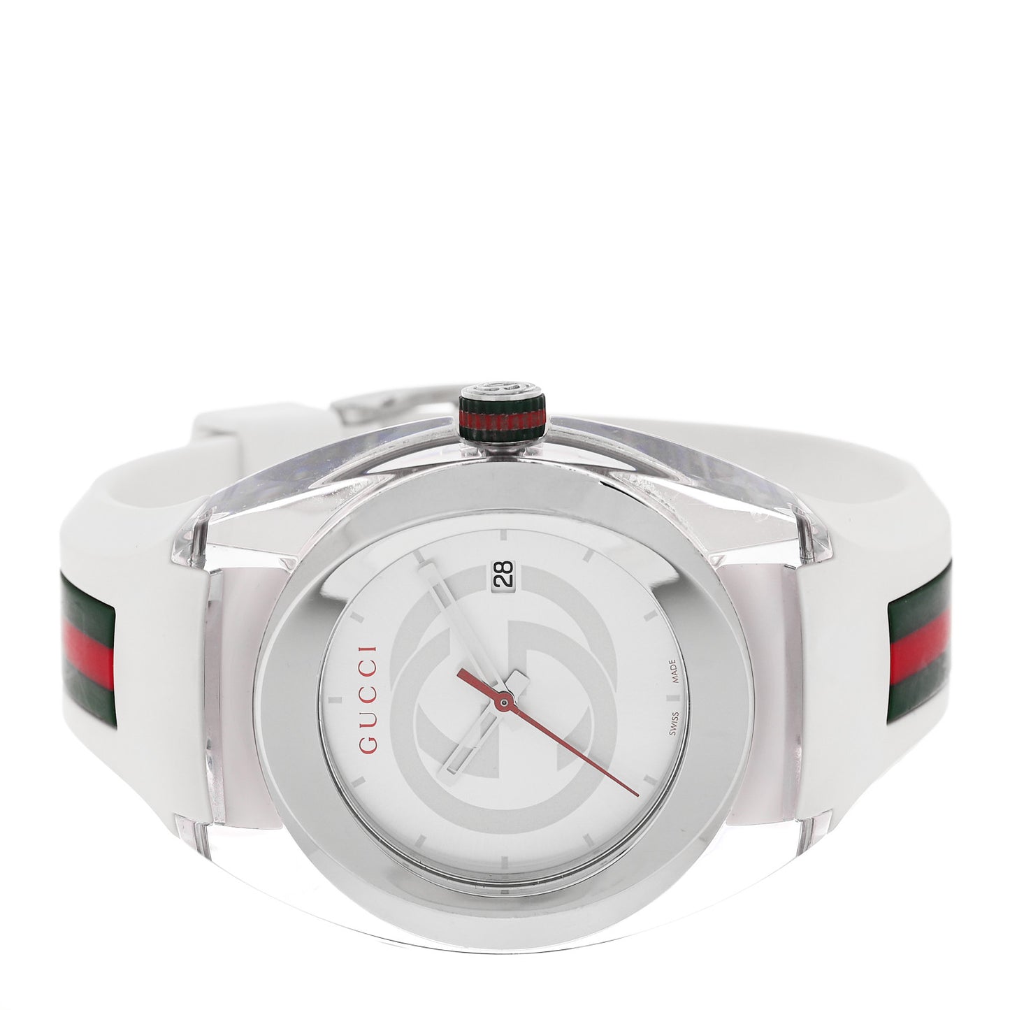 Stainless Steel Rubber 46mm Sync Web Quartz Watch White