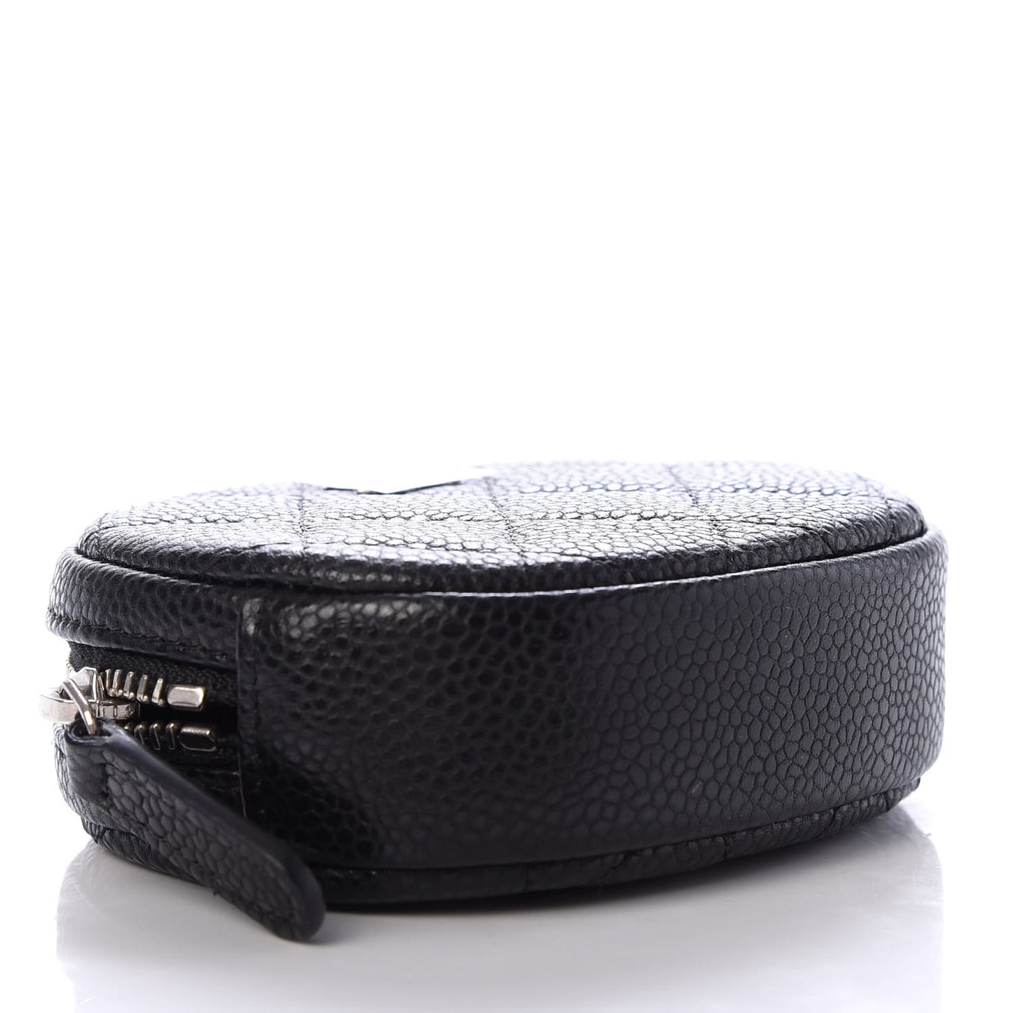 Caviar Quilted Zip Around Classic Coin Purse Black