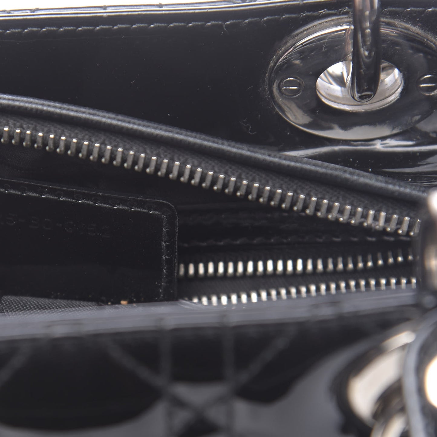 Patent Cannage Medium Lady Dior Black