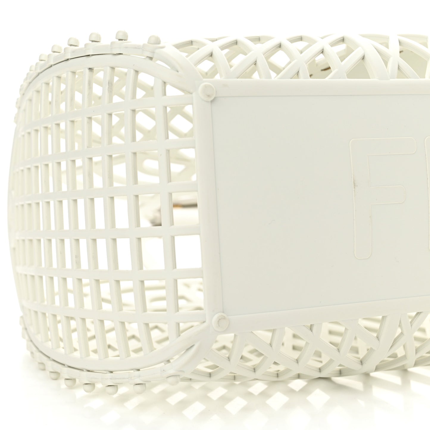 Recycled Plastic Vitello Liberty Matte Medium Fendi Basket White Ice