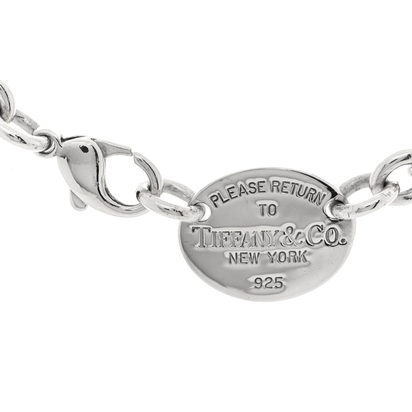 Sterling Silver Return to Tiffany Oval Tag Choker Necklace
