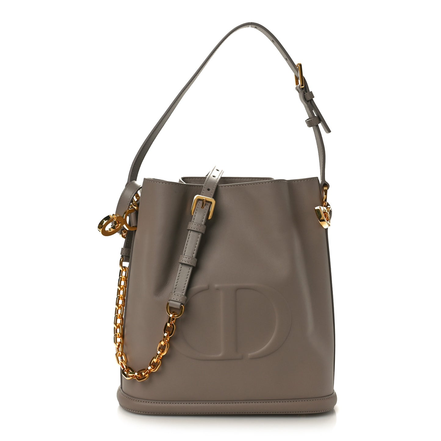 Calfskin CD Embossed Medium C'est Dior Bag Powder Beige