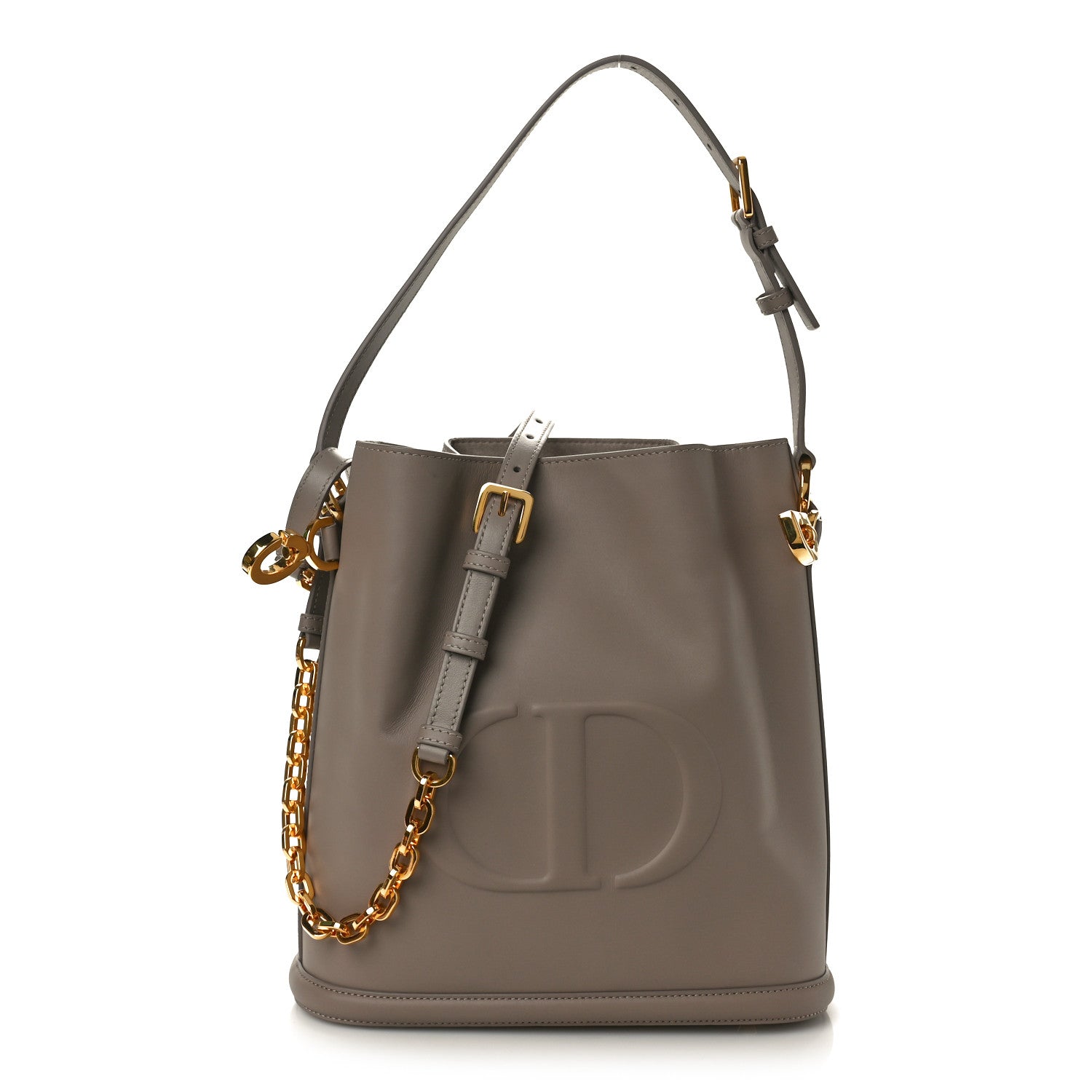 Christian Dior Calfskin CD Embossed Medium C'est Dior Bag Powder Beige 1 of 9