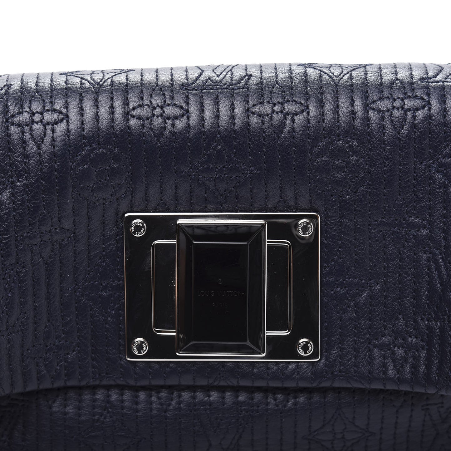 Calfskin Quilted Monogram Altair Clutch Navy