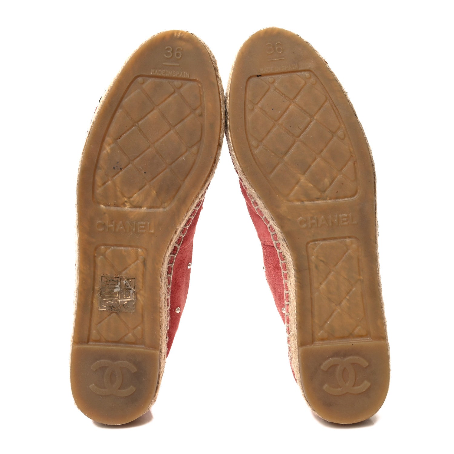 Chanel Suede Pearl CC Espadrilles 36 Pink Black 5 of 10