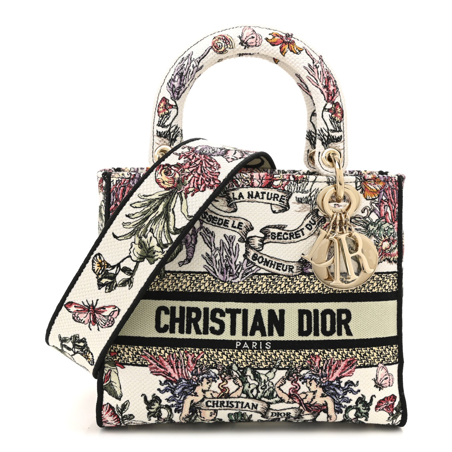 Christian Diorバック Christian Dior Canvas Embroidered Medium Lady D-Lite Multicolor