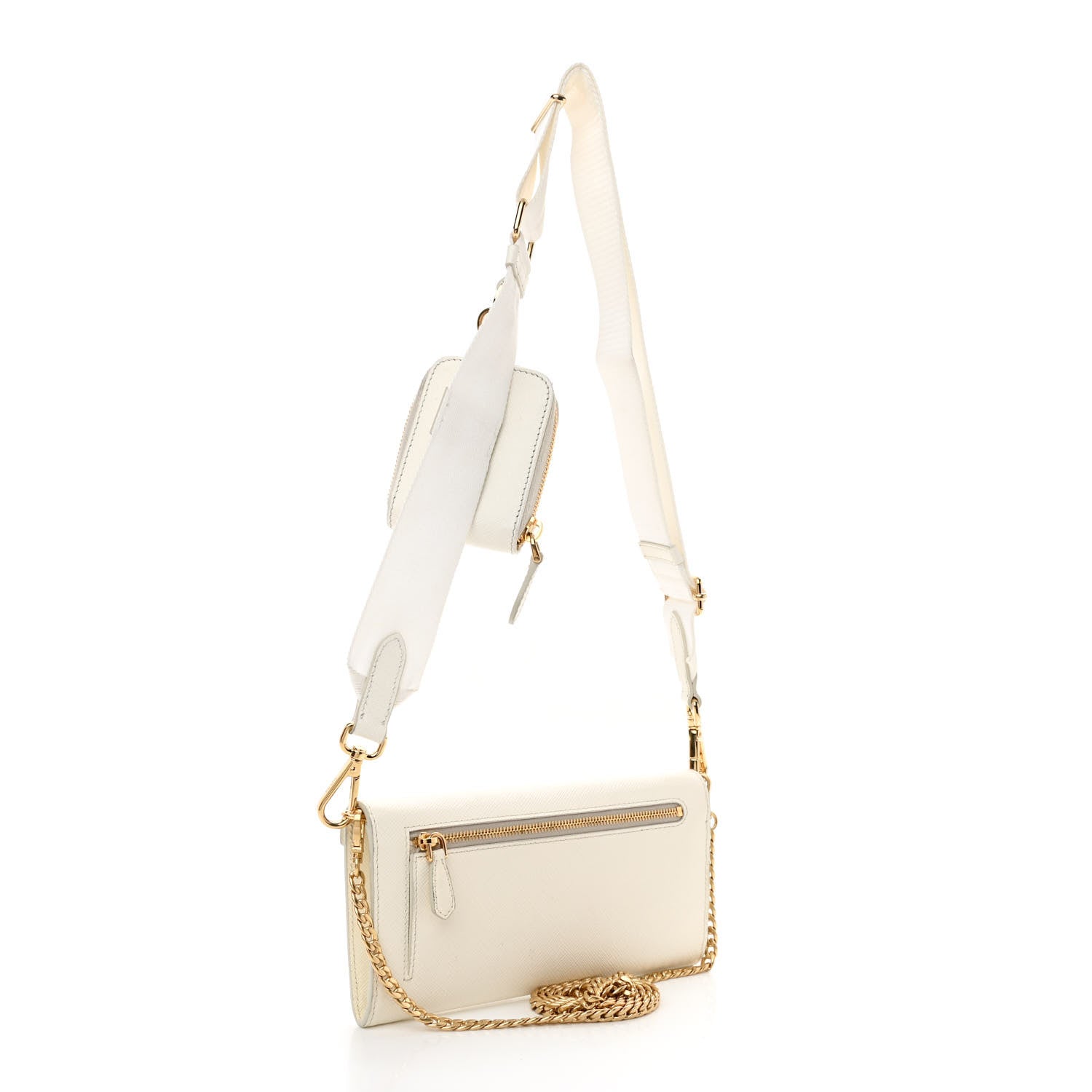 Prada Saffiano City Calf Mini Envelope Bag White 3 of 9