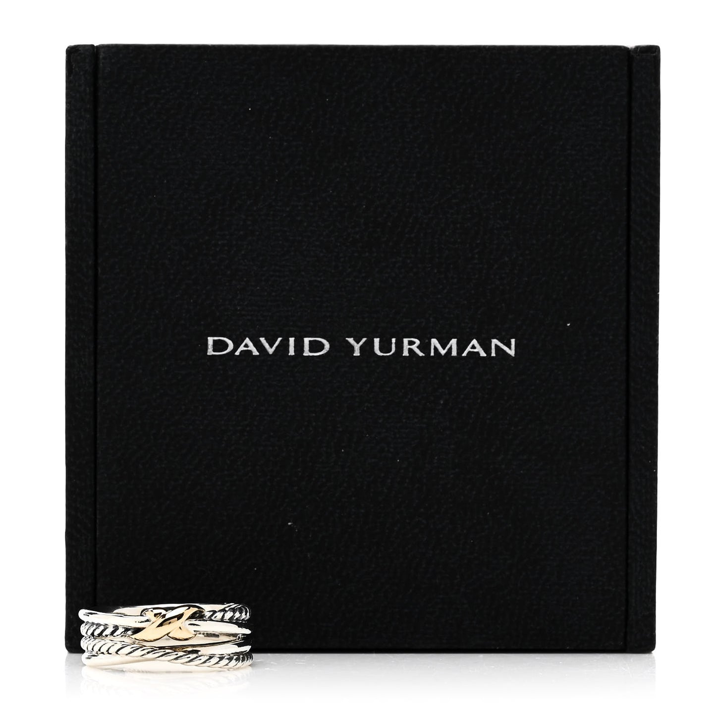 Sterling Silver 18K Yellow Gold 6mm X Crossover Ring 49 5