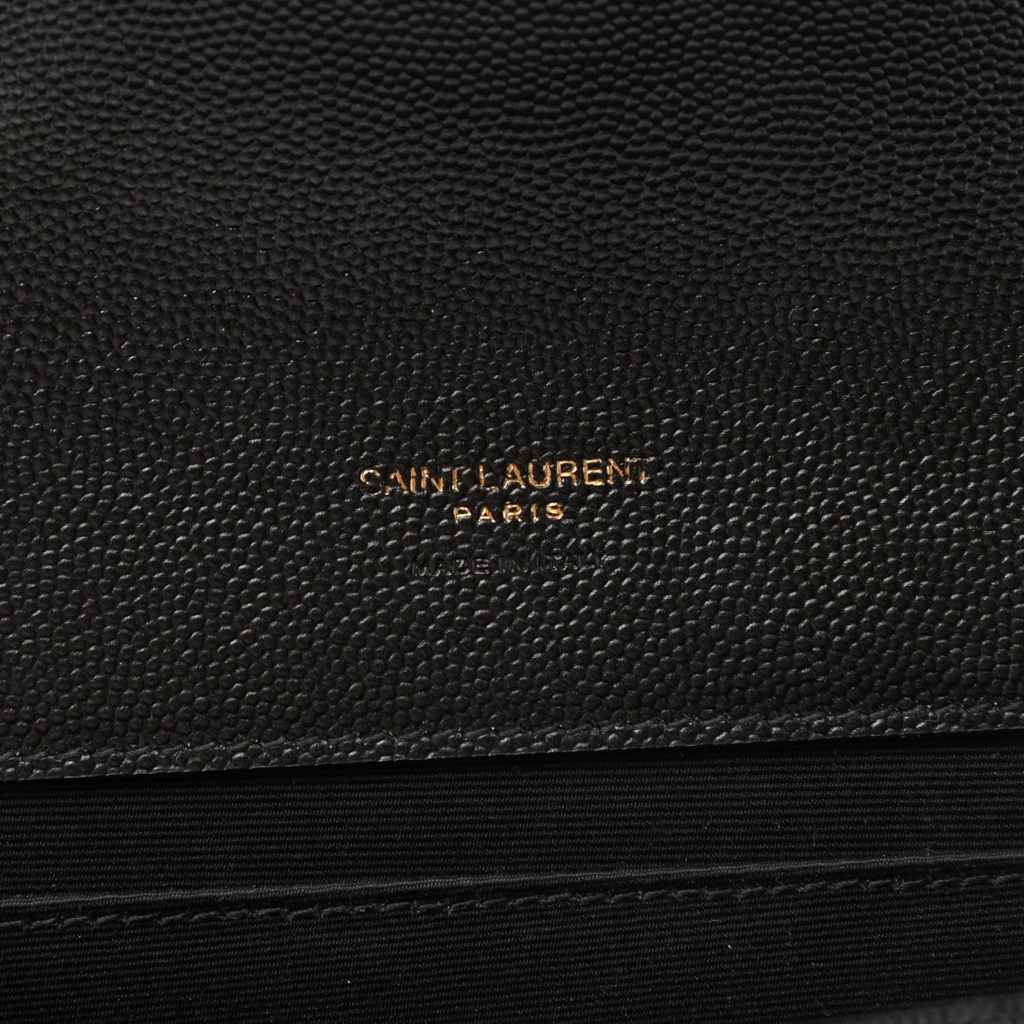 Grain De Poudre Matelasse Chevron Monogram Envelope Clutch Black