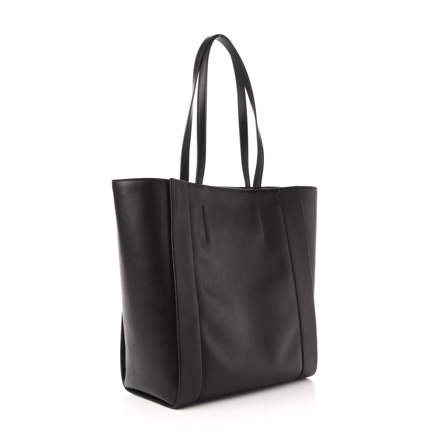 Calfskin Embossed Signature Shopper Black