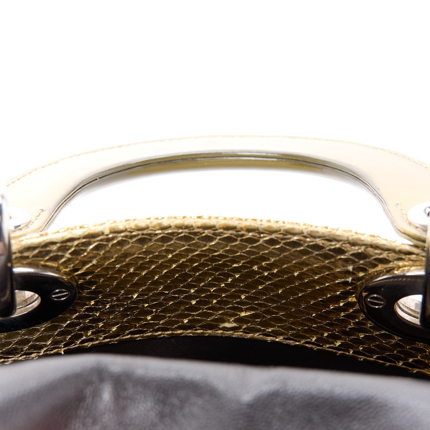 Christian Dior Metallic Snakeskin Mini Lady Dior Gold 12 of 14