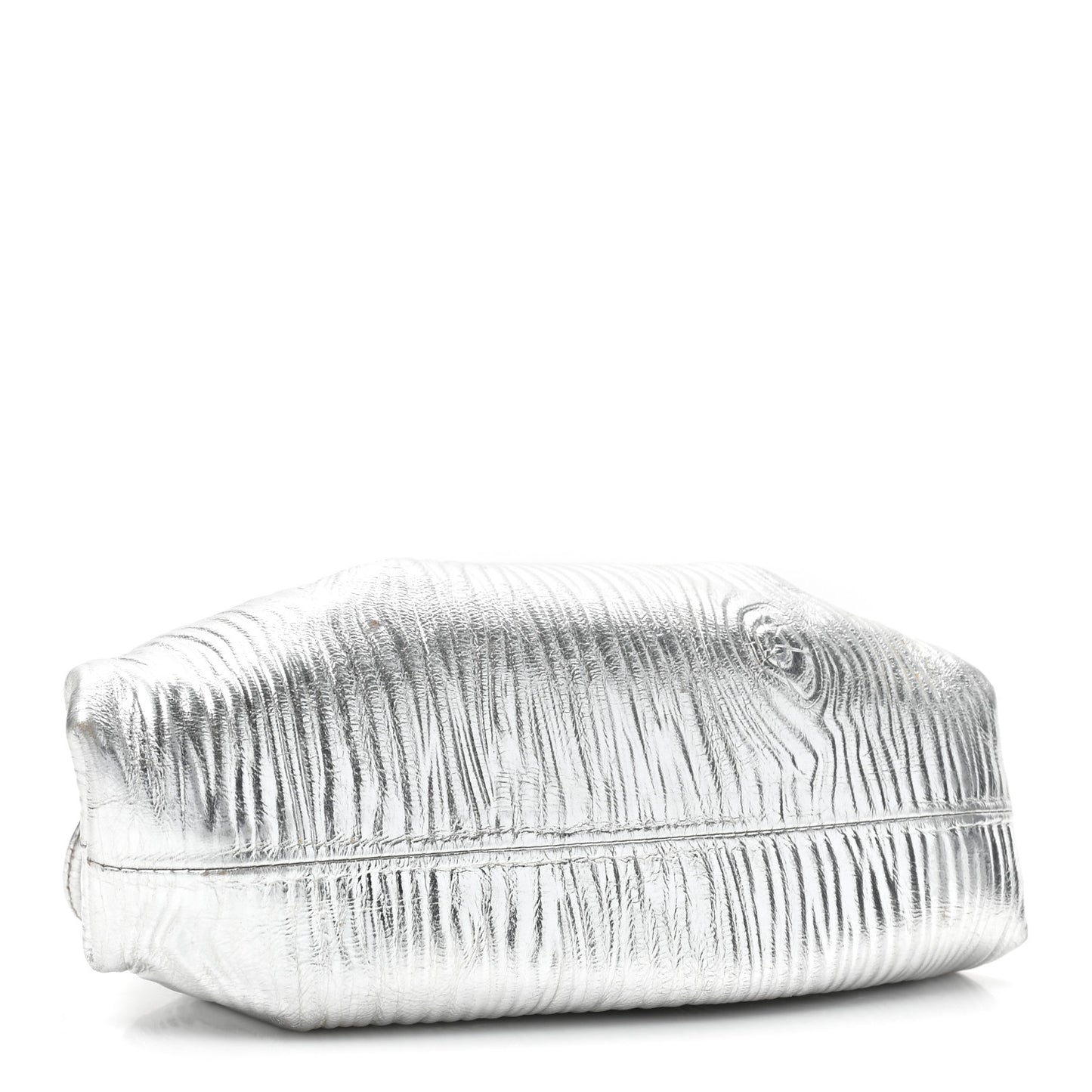 Metallic Bark Calfskin The Mini Pouch Silver