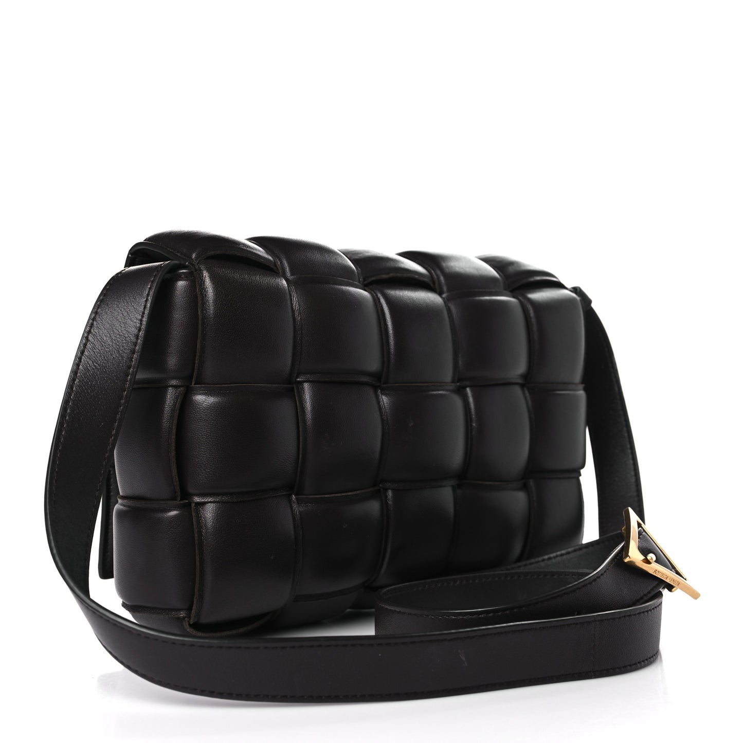 Nappa Maxi Intreccio Padded Cassette Crossbody Bag Fondente