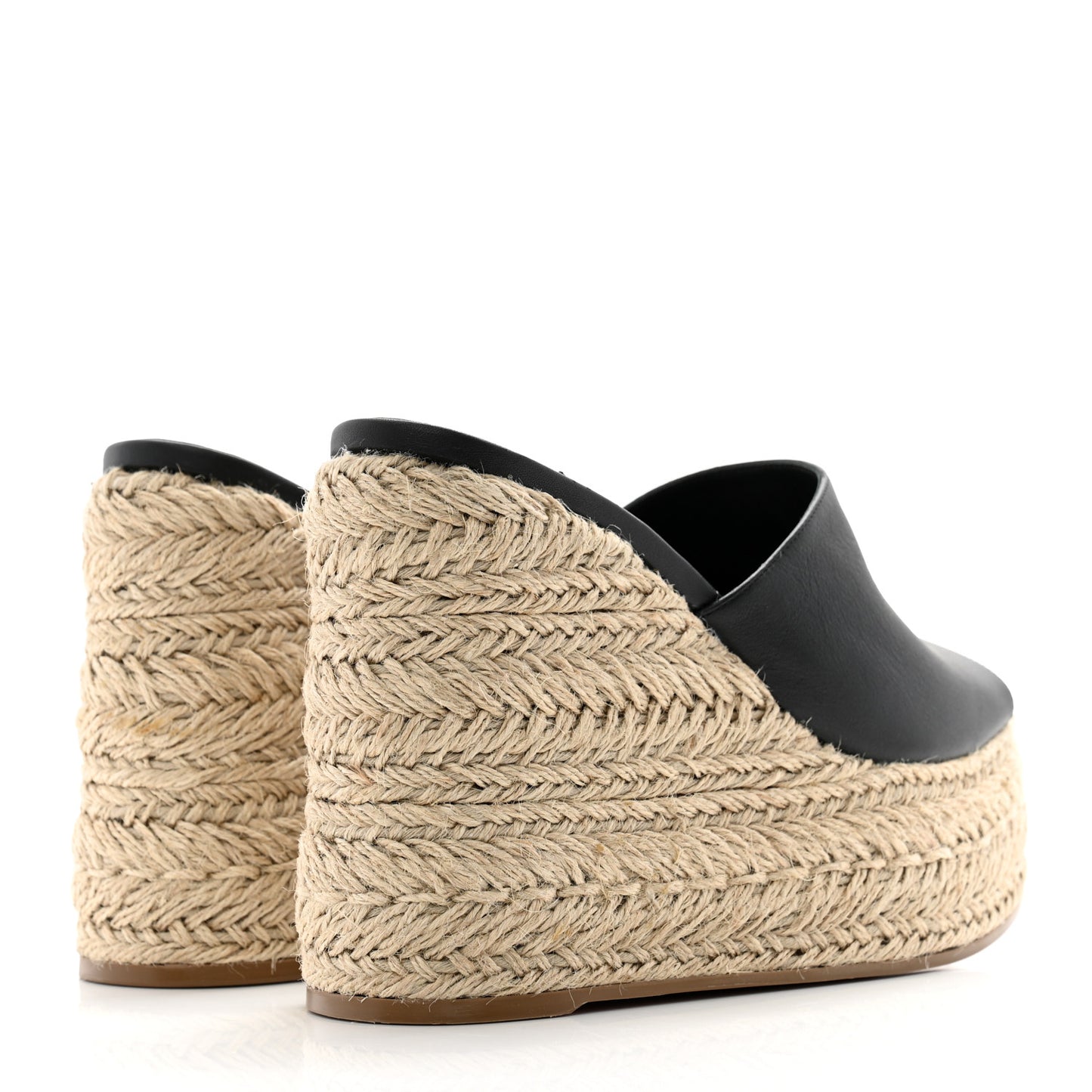 Calfskin Ariella Zeppa 130 Espadrille Sandals 37 Black Naturel