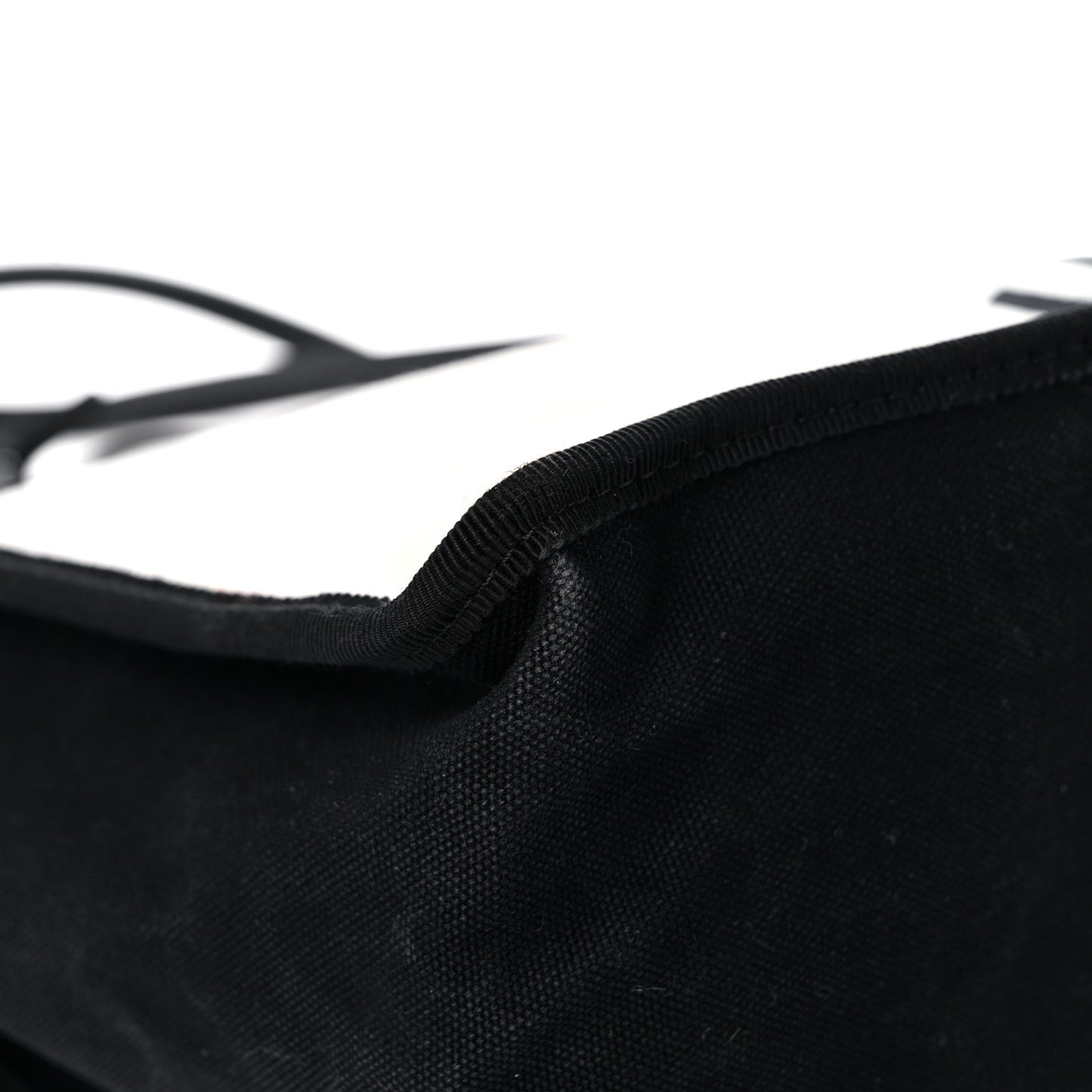 Canvas Calfskin Let's Demonstrate Small Tote White Black