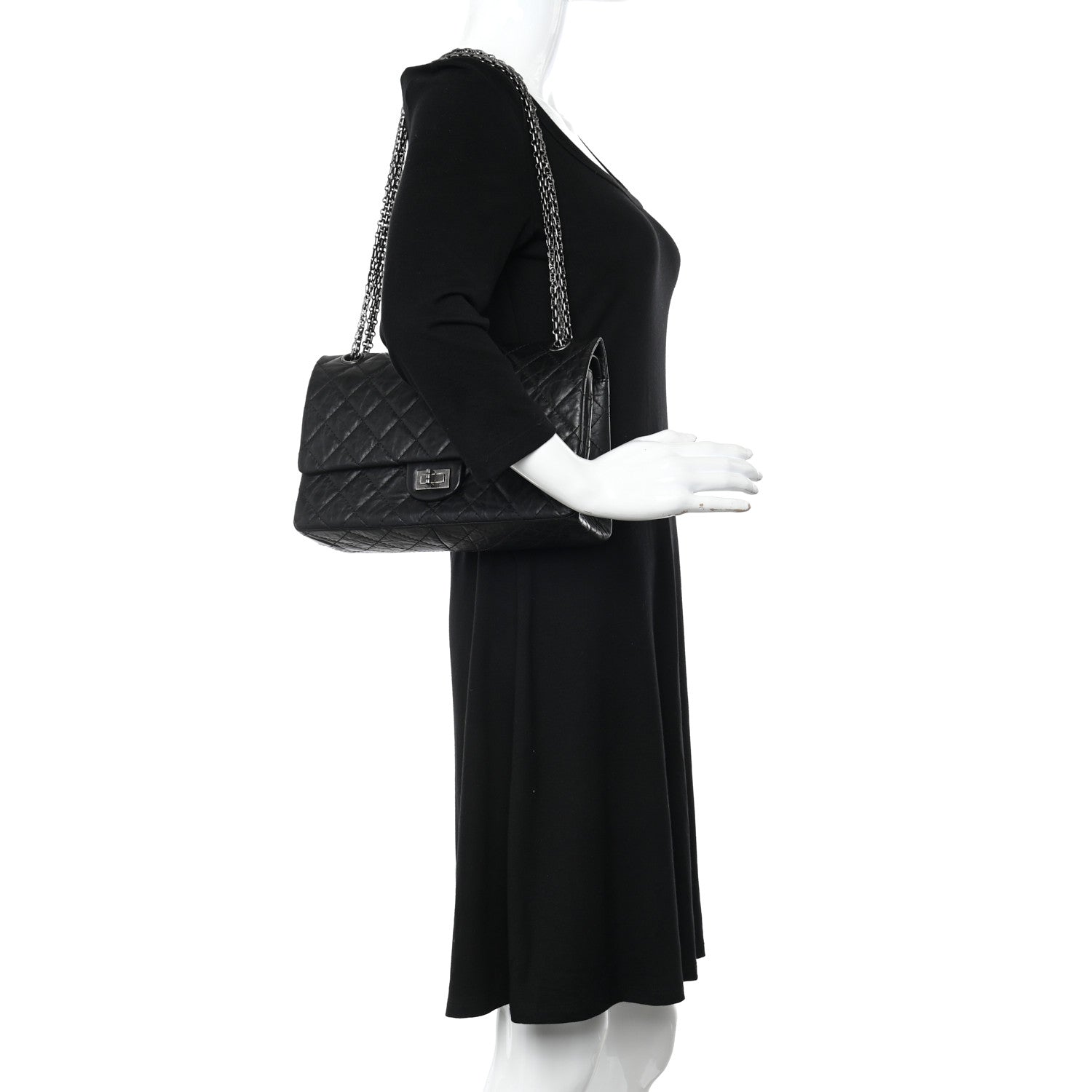 Chanel Aged Calfskin Quilted 2.55 Reissue 226 Flap Black 2 of 12