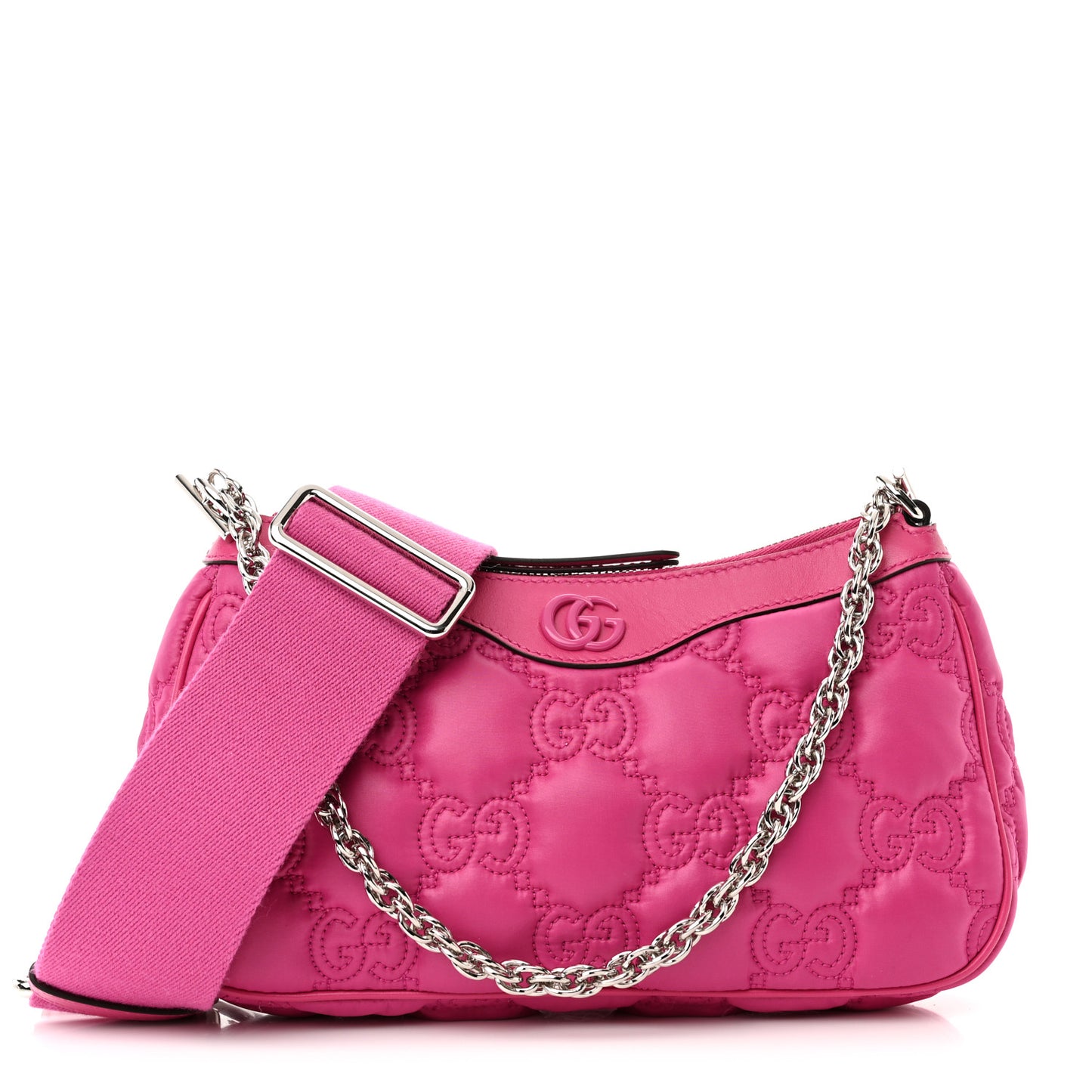 Nylon Calfskin Enamel GG Matelasse Chain Handbag Lovely