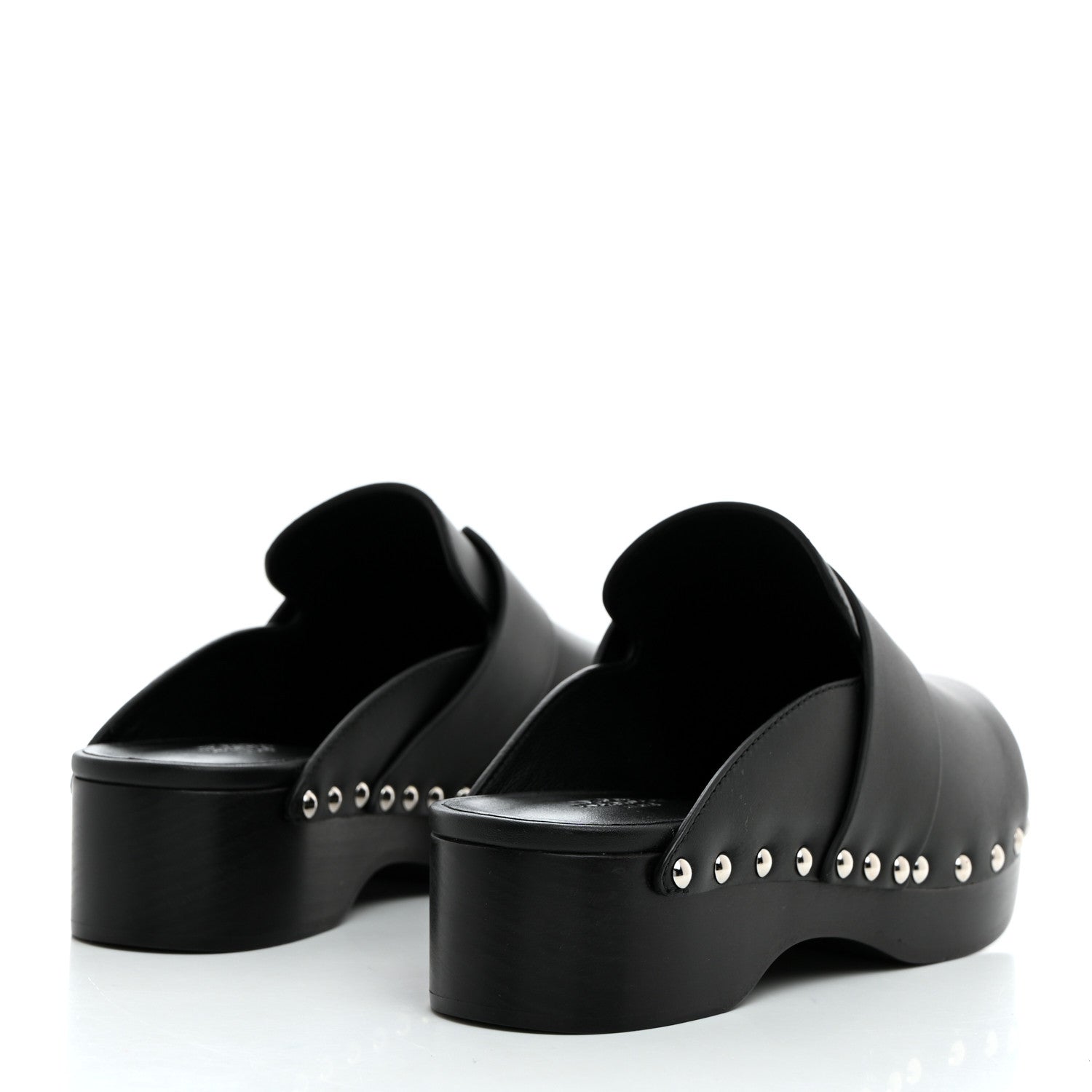 Hermes Calfskin Calya Mules 35 Black 4 of 8