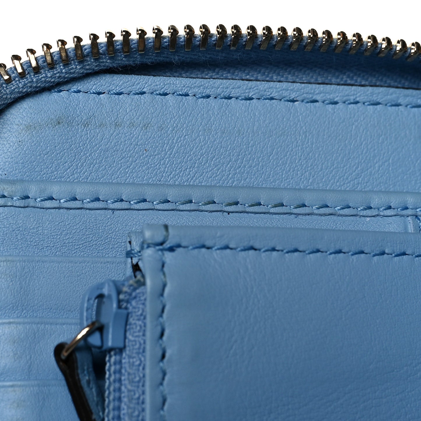 Soft Microguccissima Zip Around Organizer Wallet Mineral Blue