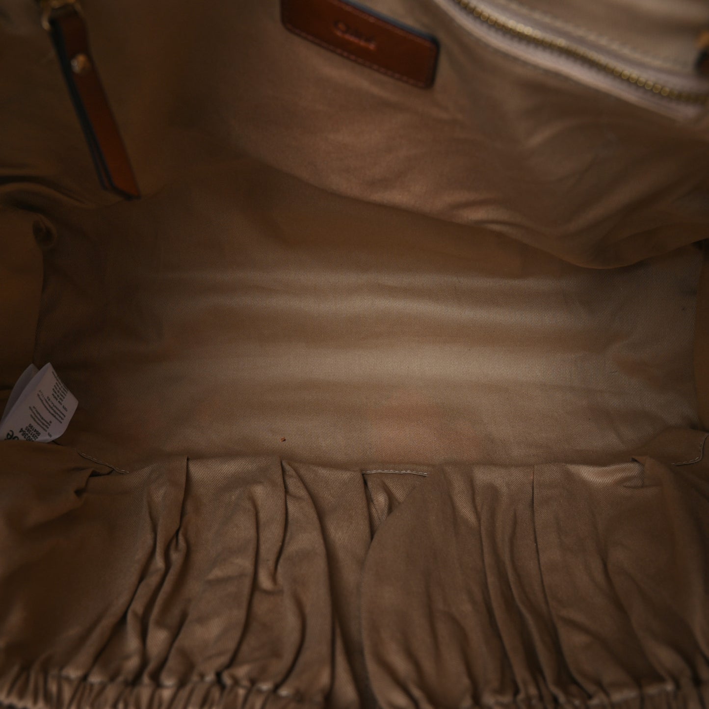 Cotton Calfskin Diaper Bag White Brown