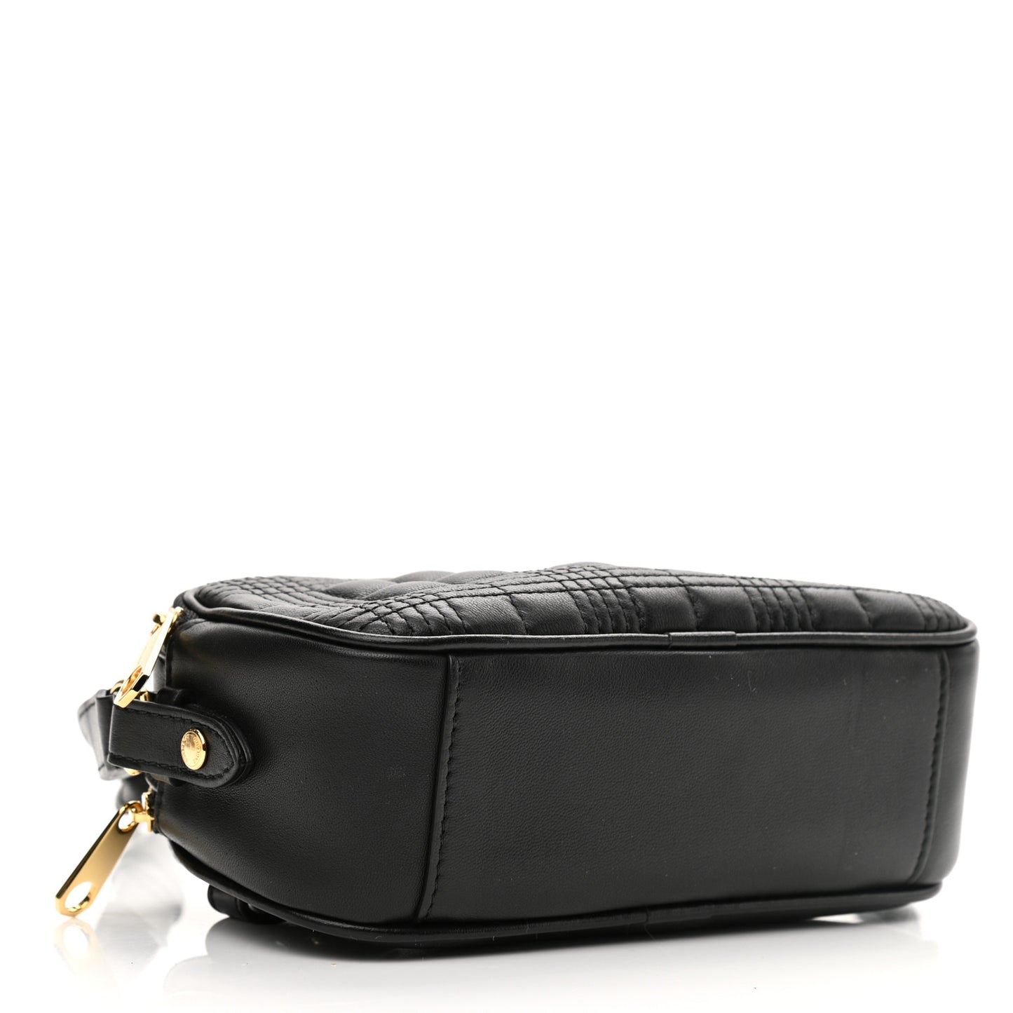 Lambskin Quilted Lola Convertible Camera Bag Black