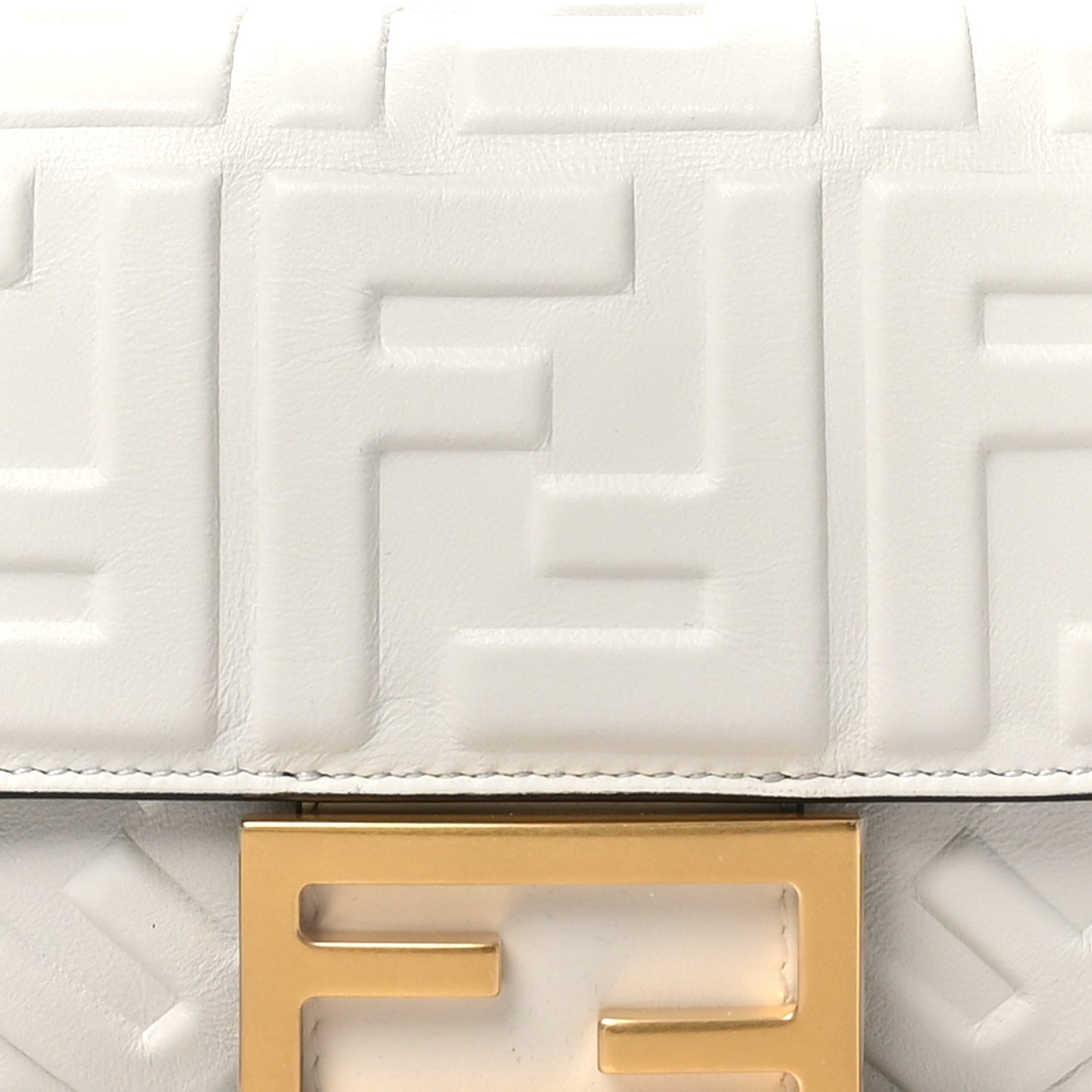 Nappa FF 1974 Embossed Mini Baguette White