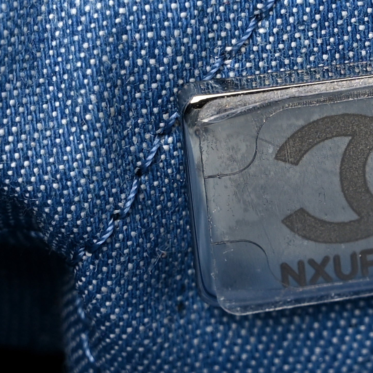 Denim Quilted Chanel 22 Blue