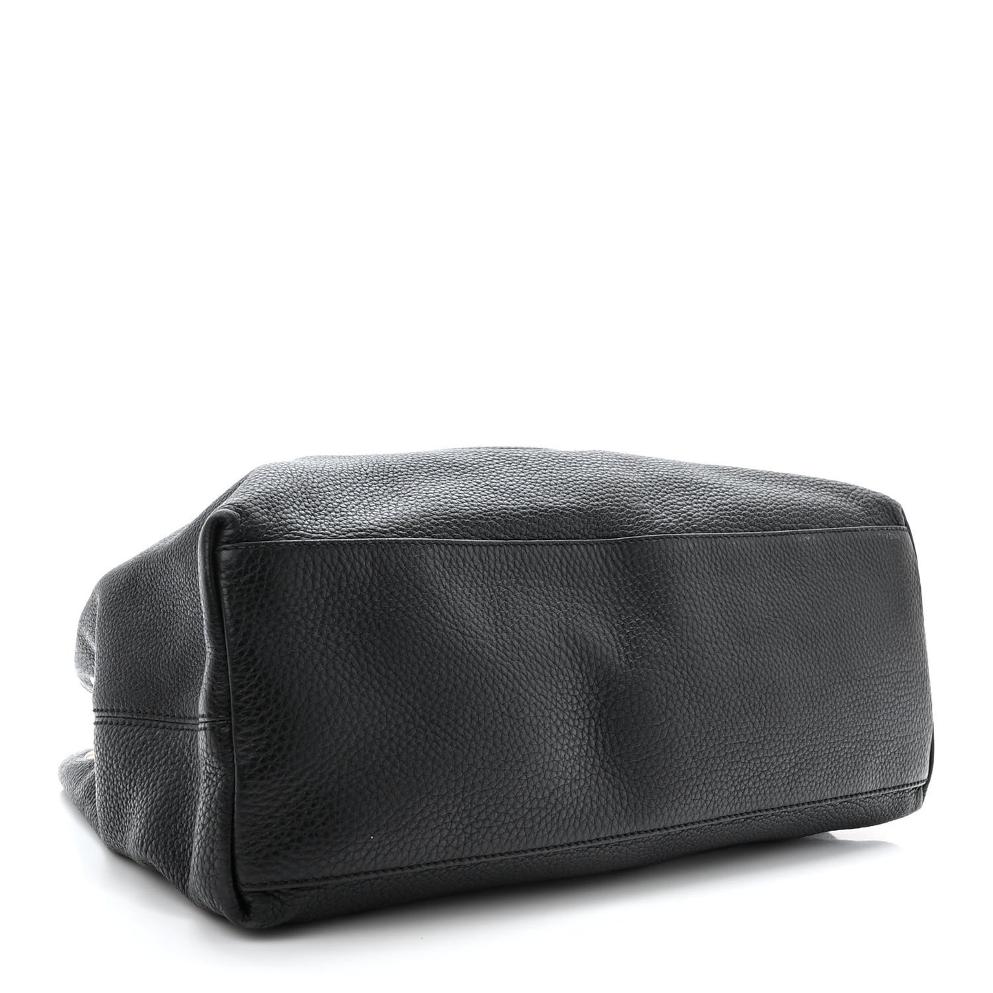 Pebbled Calfskin Medium Soho Chain Shoulder Bag Black