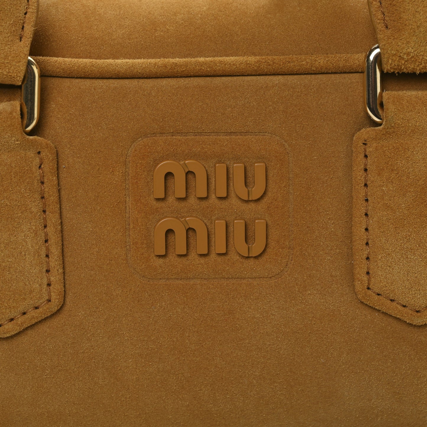 Suede Padded Regular Arcadie Top Handle Bag Whiskey