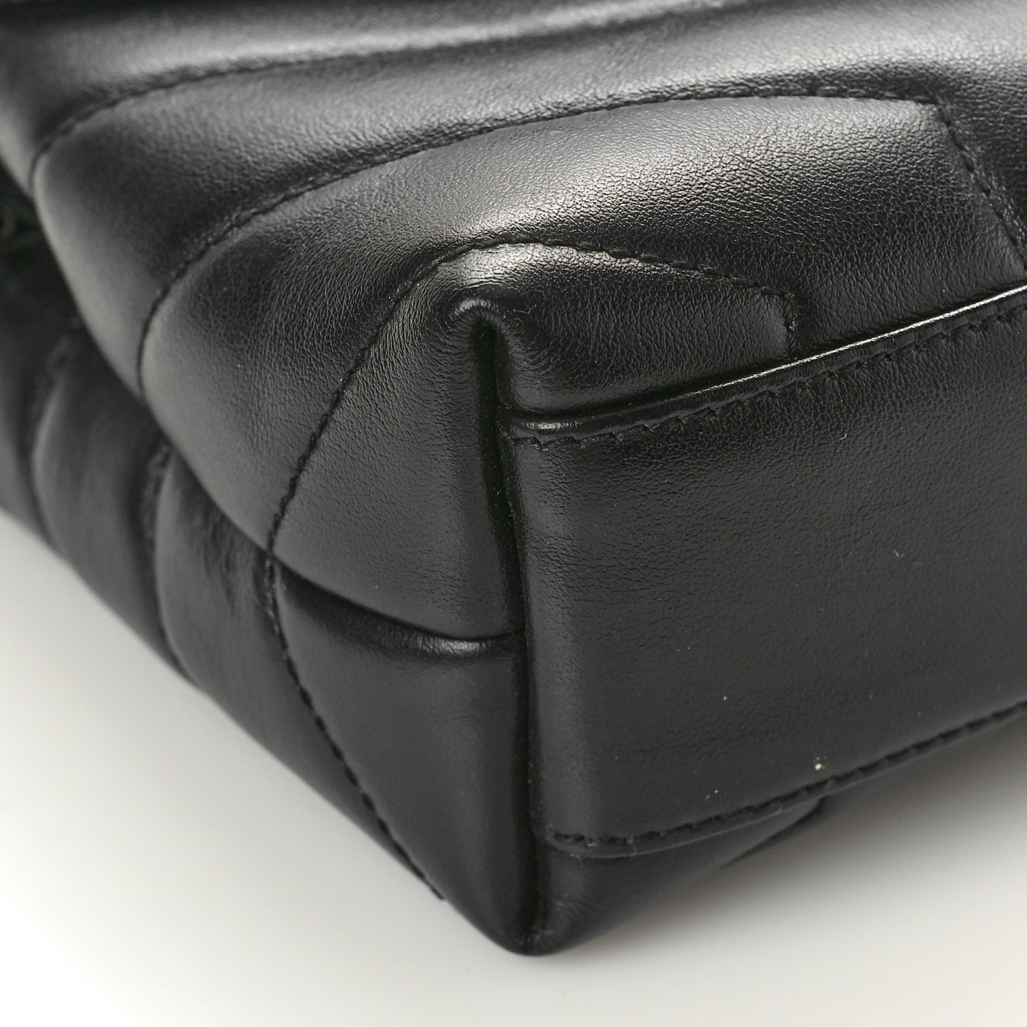 Calfskin Y Quilted Monogram Monochrome Toy Loulou Crossbody Bag Black