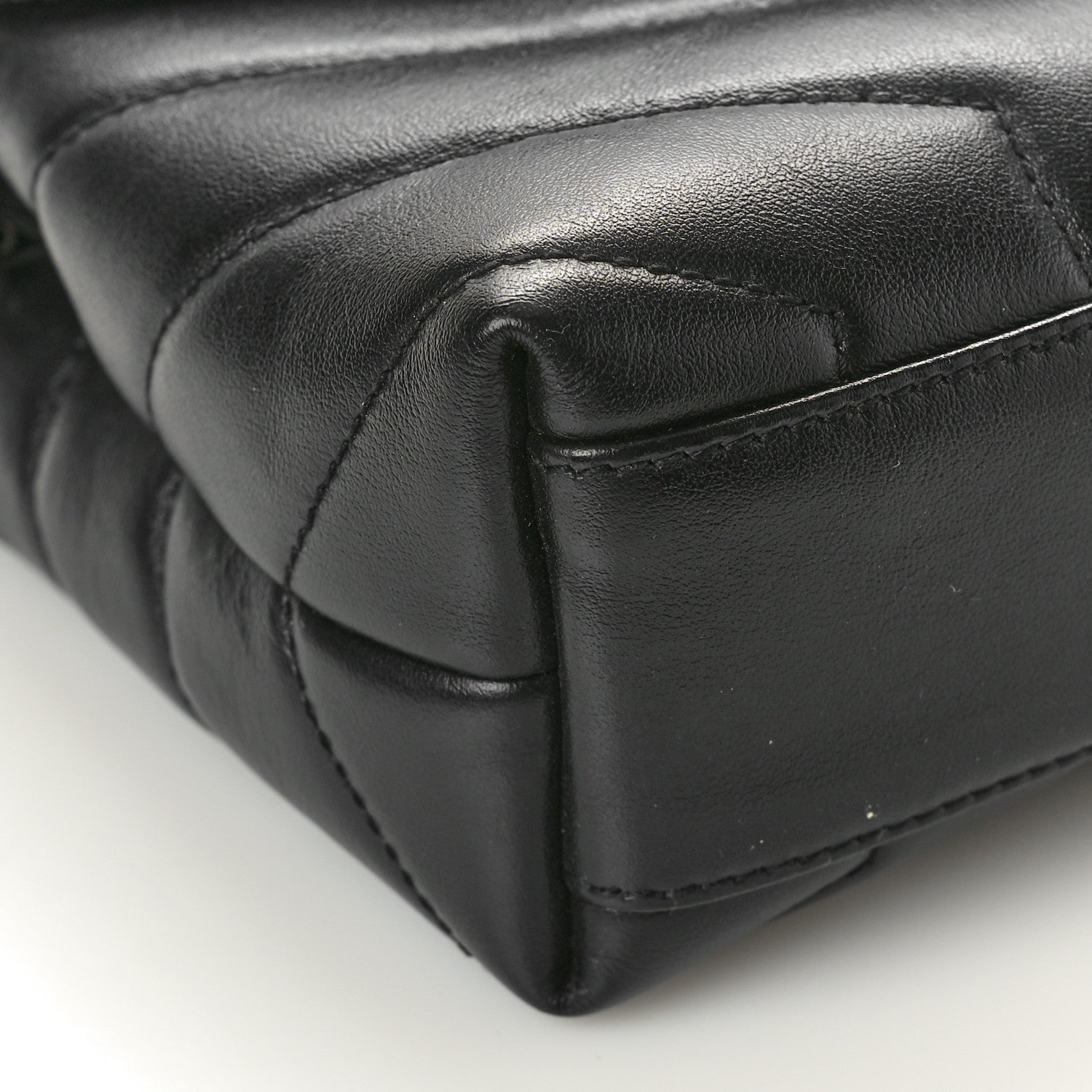 Saint Laurent Calfskin Y Quilted Monogram Monochrome Toy Loulou Crossbody Bag Black 9 of 11