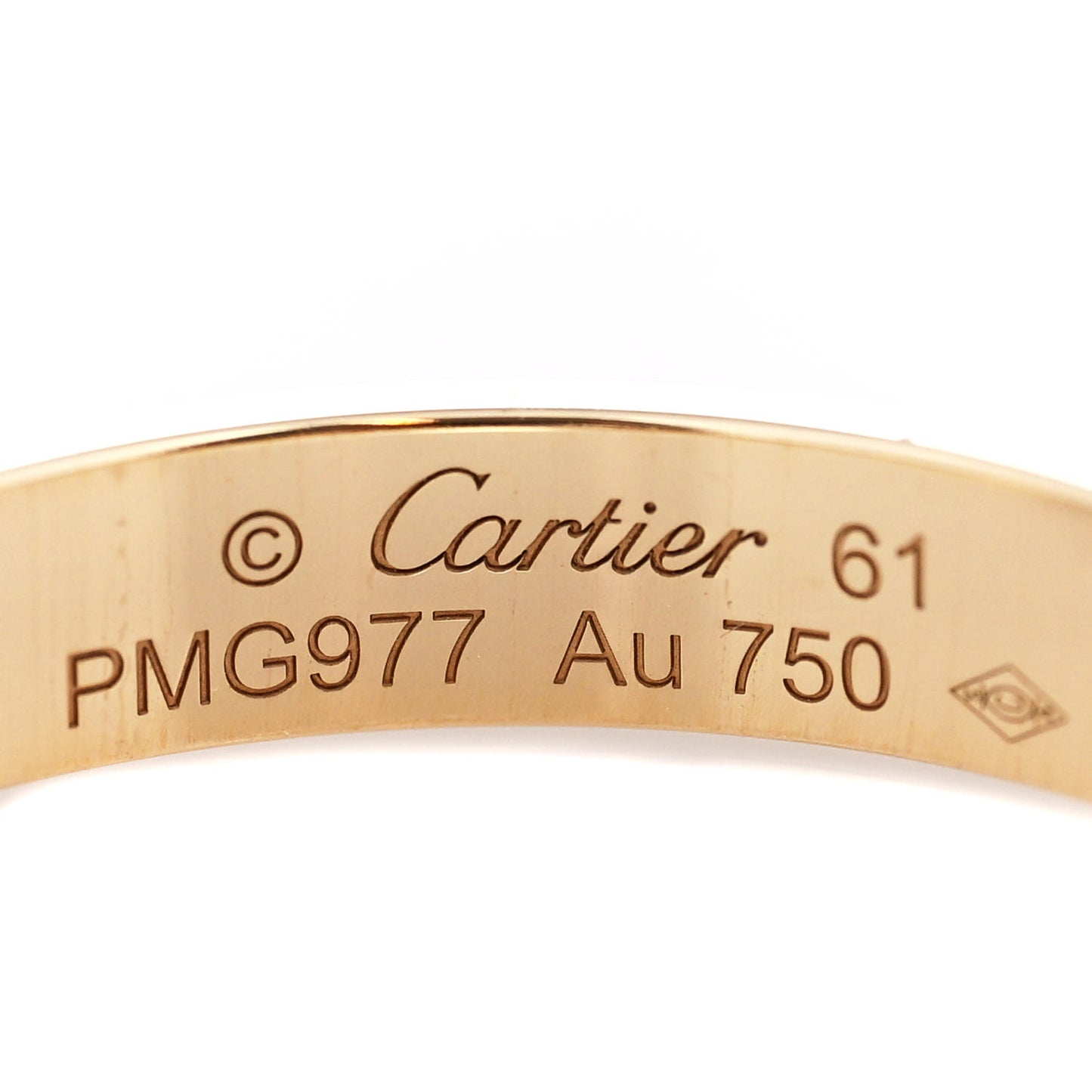 18K Yellow Gold 3.5mm LOVE Wedding Band Ring 61 9.5