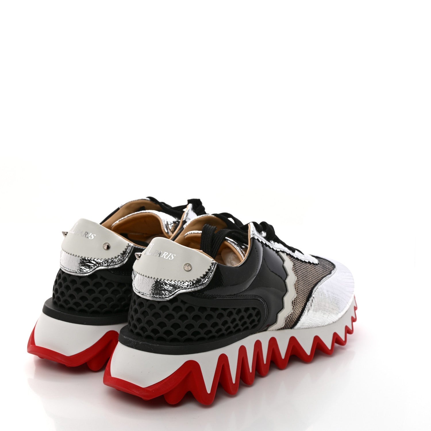 Christian Louboutin Cracked Nappa Calfskin Mens Loubishark Sneakers 44 Multicolor 4 of 7