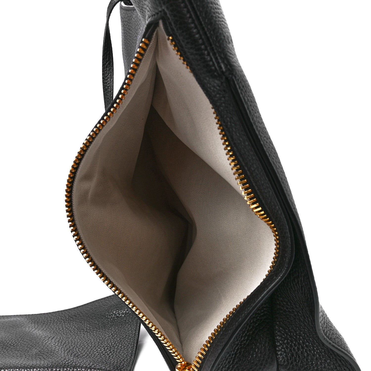 Tom Ford Pebbled Calfskin Small Alix Padlock Zip Hobo Bag Black 8 of 14