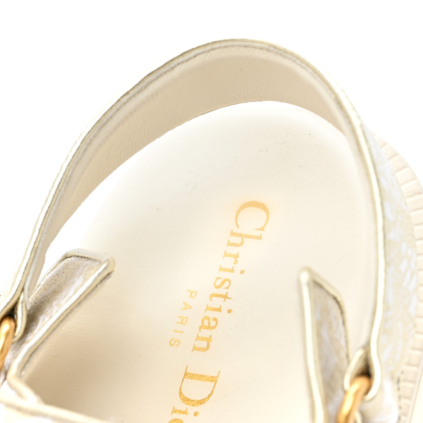 Technical Fabric Jacquard Dioract Sandals 40 White Gold
