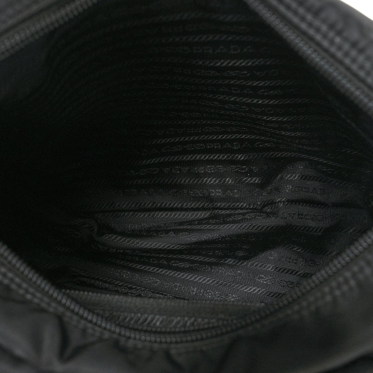 Re-Nylon Vela Saffiano Double Buckle Messenger Shoulder Bag Black