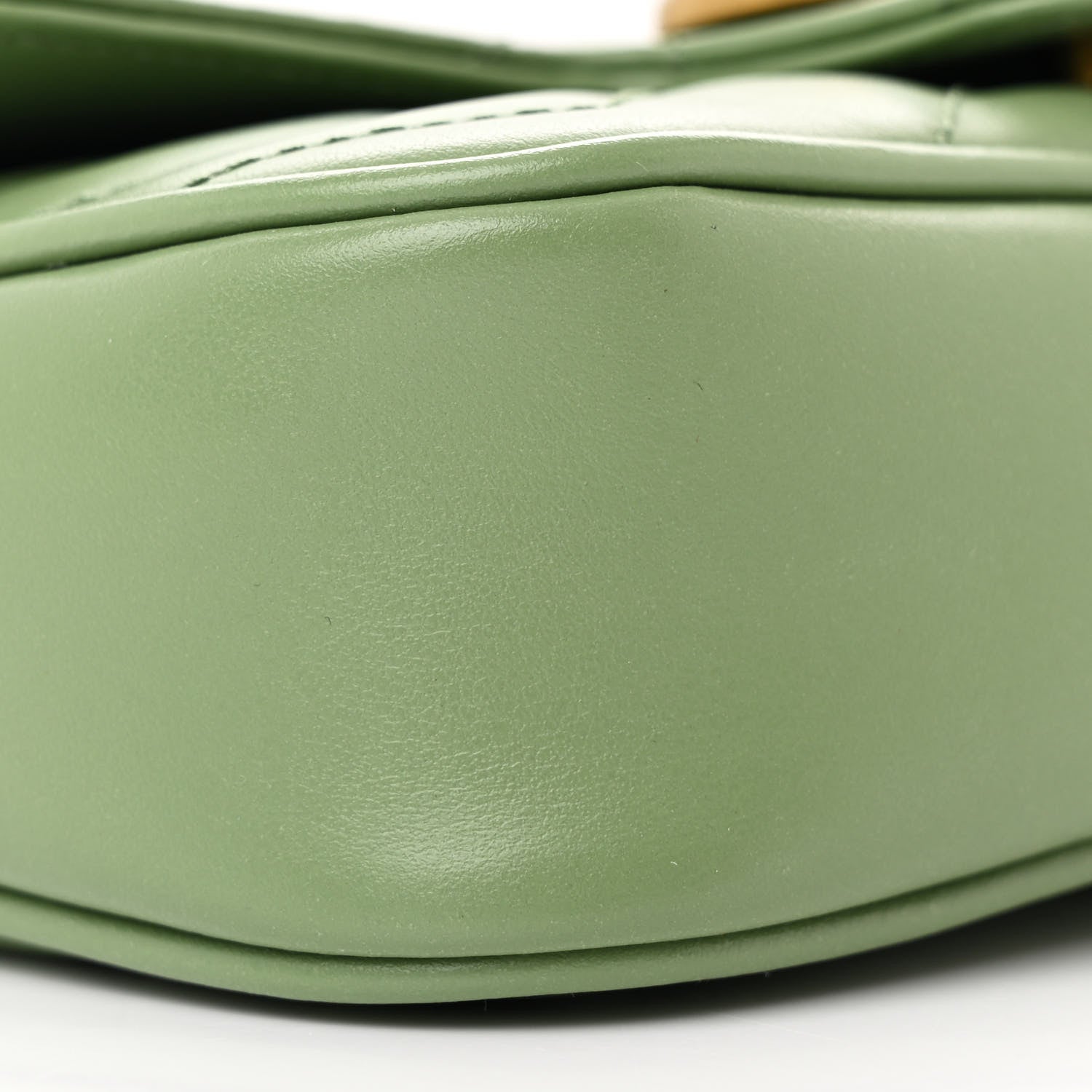 Gucci Calfskin Matelasse Super Mini GG Marmont Shoulder Bag Salamander Green 9 of 11