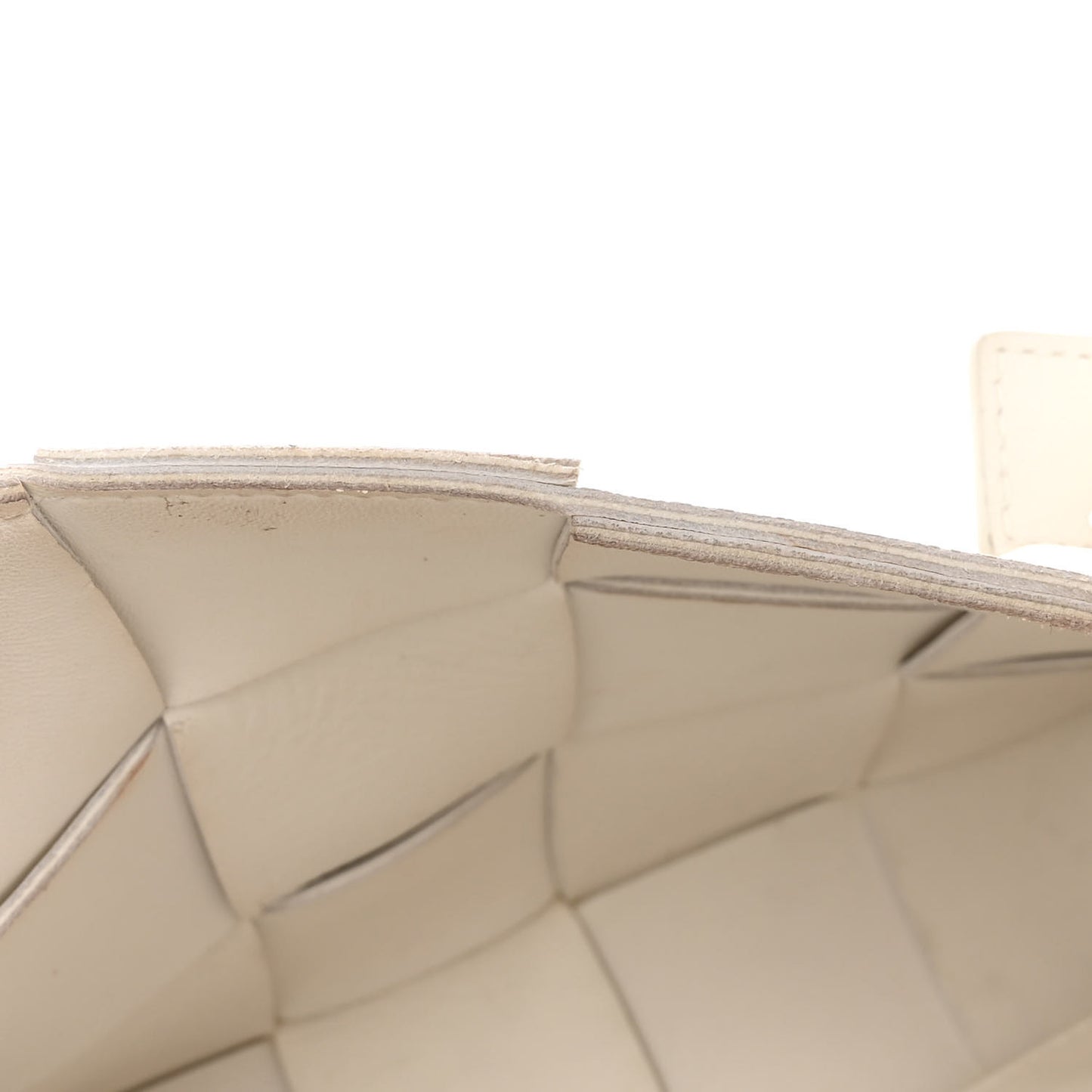 Lambskin Maxi Intrecciato Cassette Crossbody Bag White